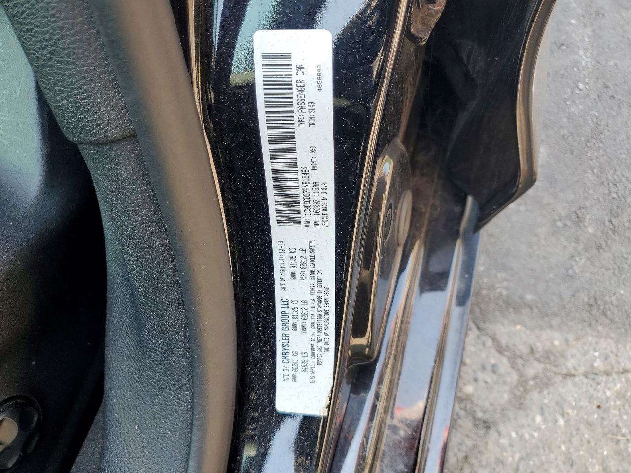 2015 Chrysler 200 S Black vin: 1C3CCCDG7FN615464
