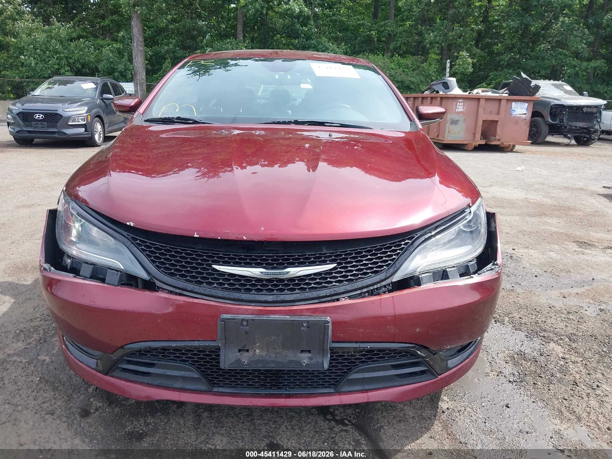 2015 Chrysler 200 S Burgundy vin: 1C3CCCDGXFN644294