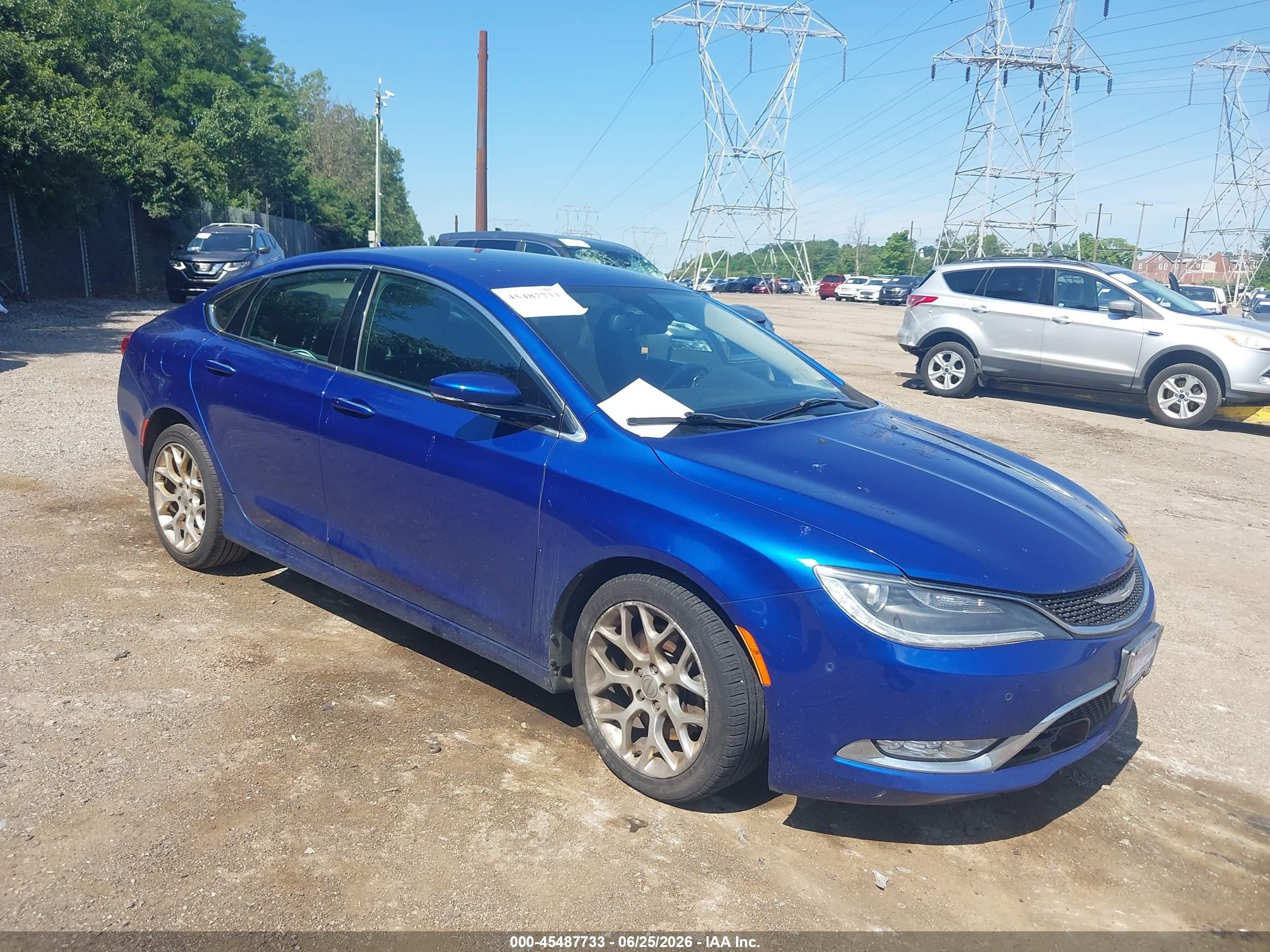 2015 Chrysler 200 C Blue vin: 1C3CCCEG0FN523790