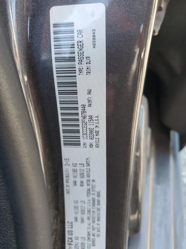 2015 Chrysler 200 C Gray vin: 1C3CCCEG2FN678440