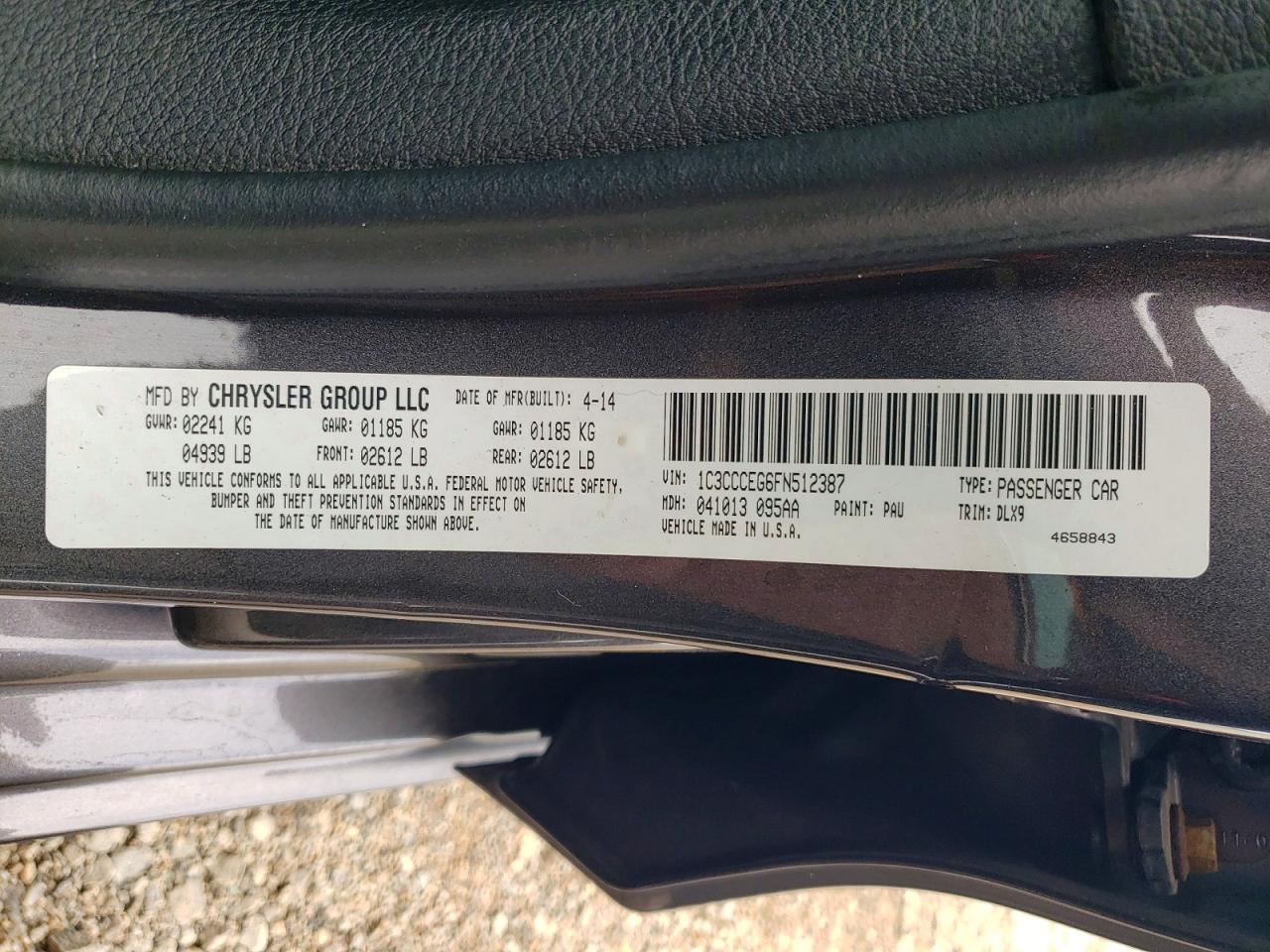 2015 Chrysler 200 C Gray vin: 1C3CCCEG6FN512387