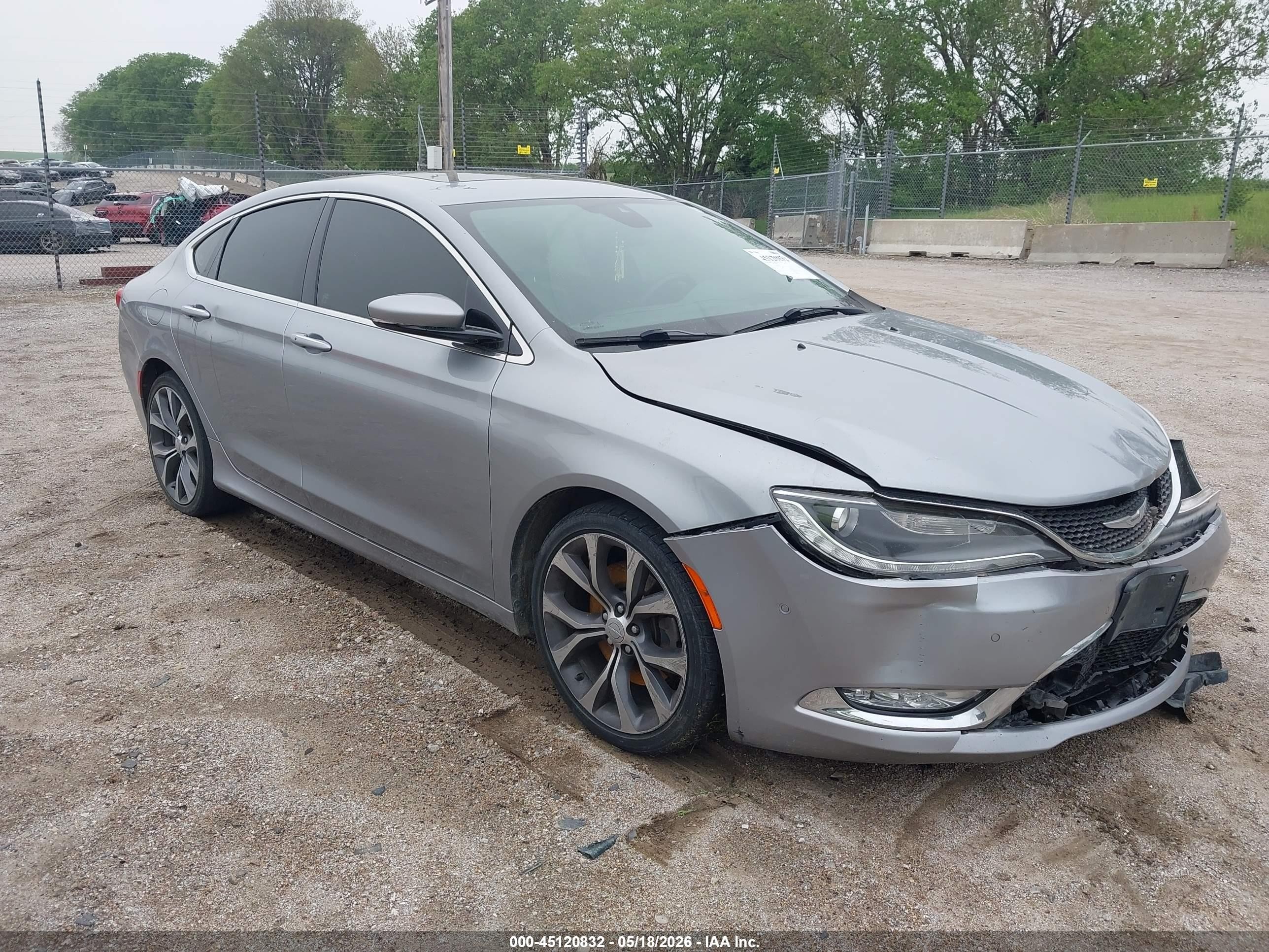 2015 Chrysler 200 C Gray vin: 1C3CCCEG7FN542837