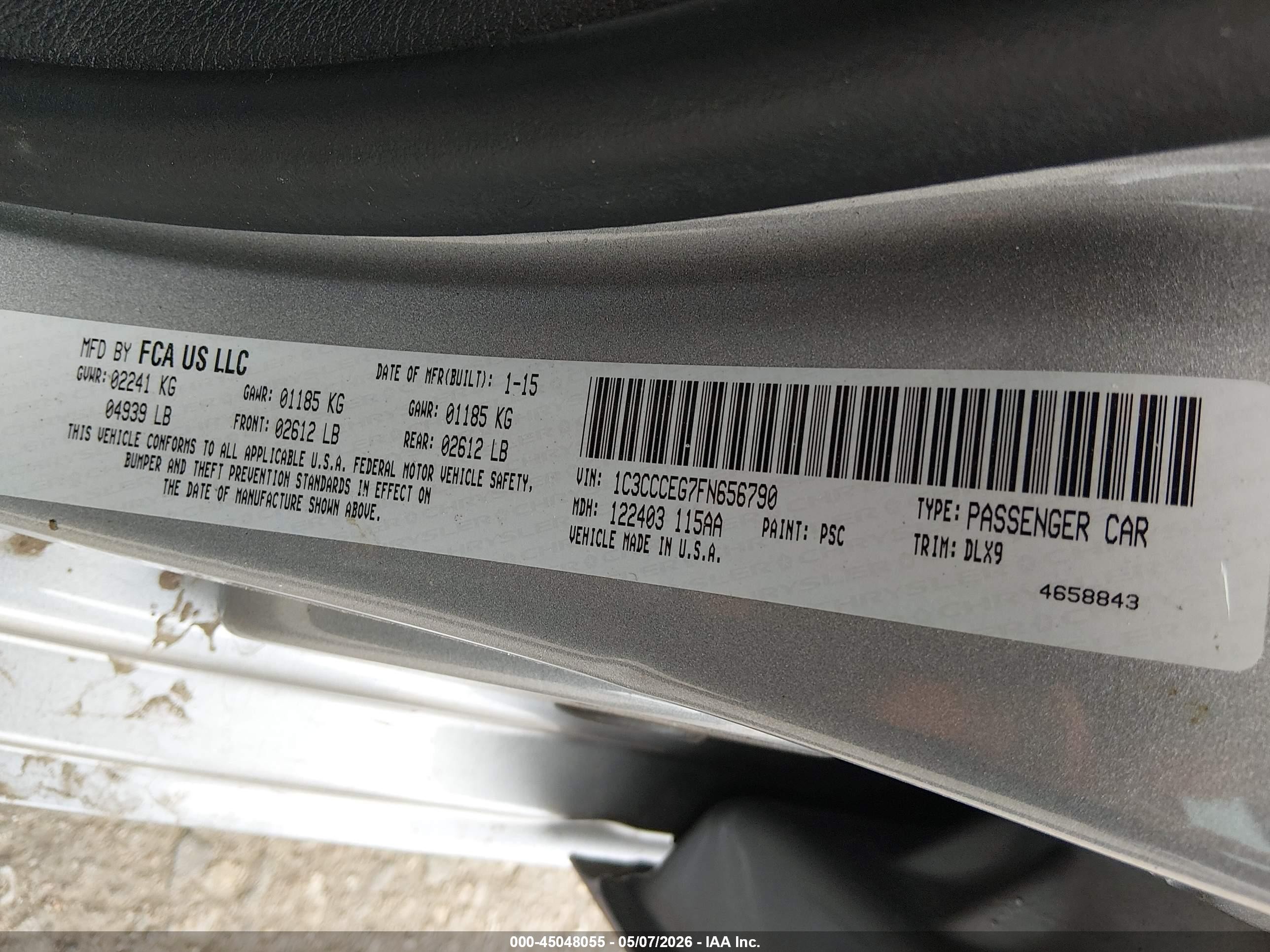 2015 Chrysler 200 C Silver vin: 1C3CCCEG7FN656790