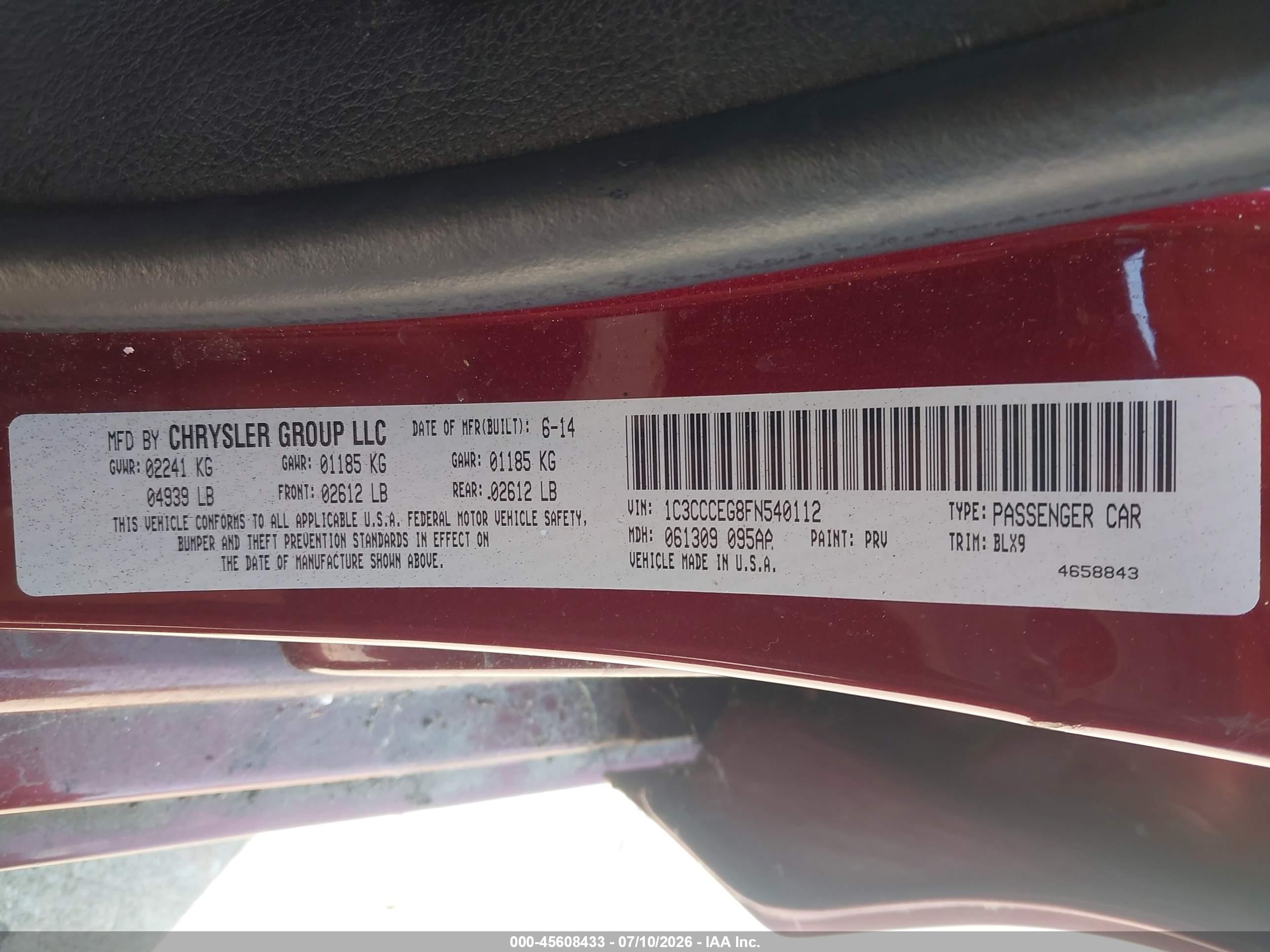 2015 Chrysler 200 C Brown vin: 1C3CCCEG8FN540112