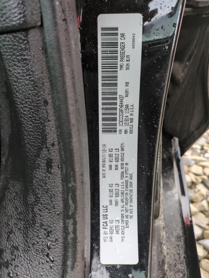 2015 Chrysler 200 C Черный vin: 1C3CCCEG8FN644437