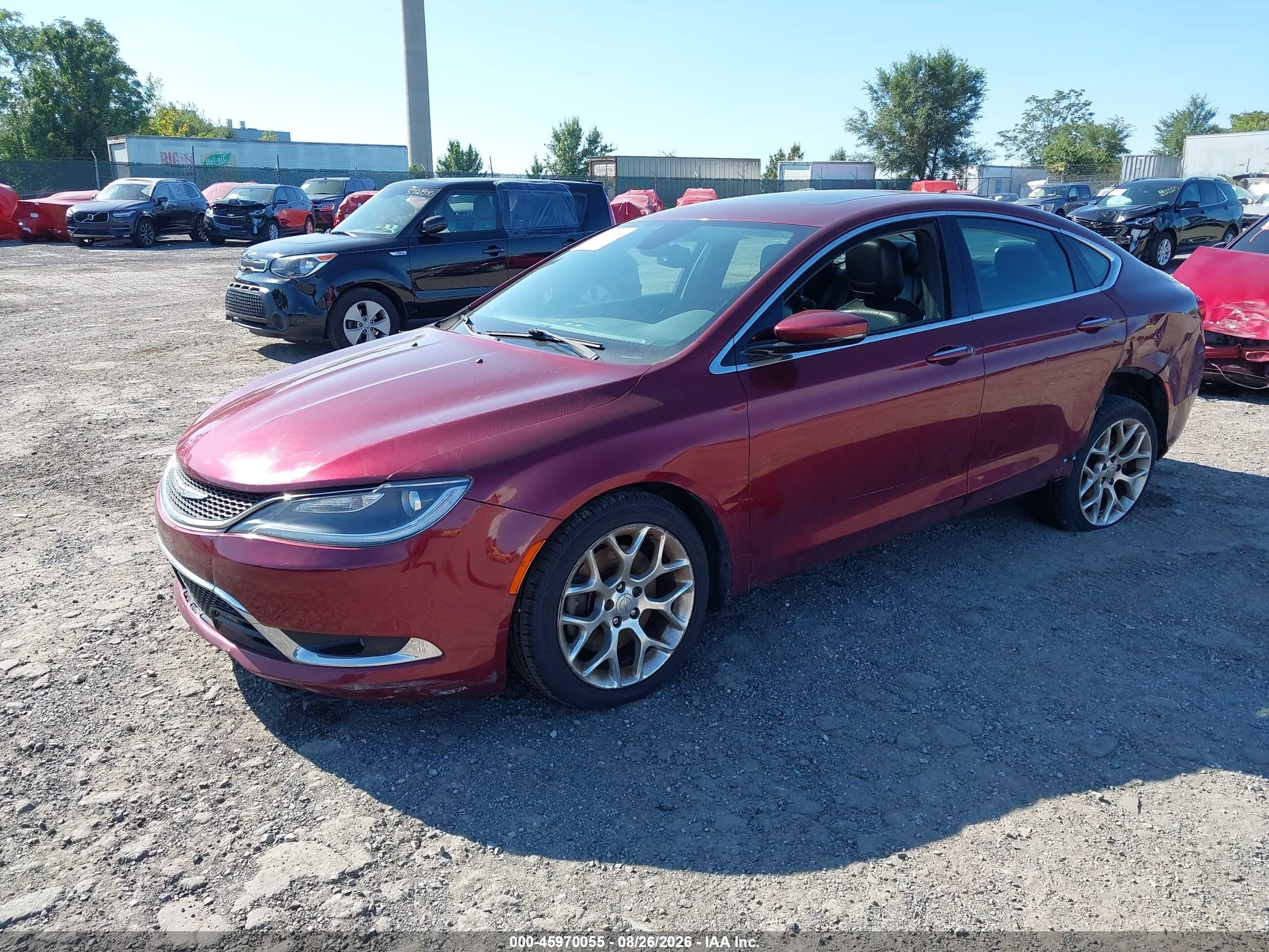 2015 Chrysler 200 C Maroon vin: 1C3CCCEGXFN598111