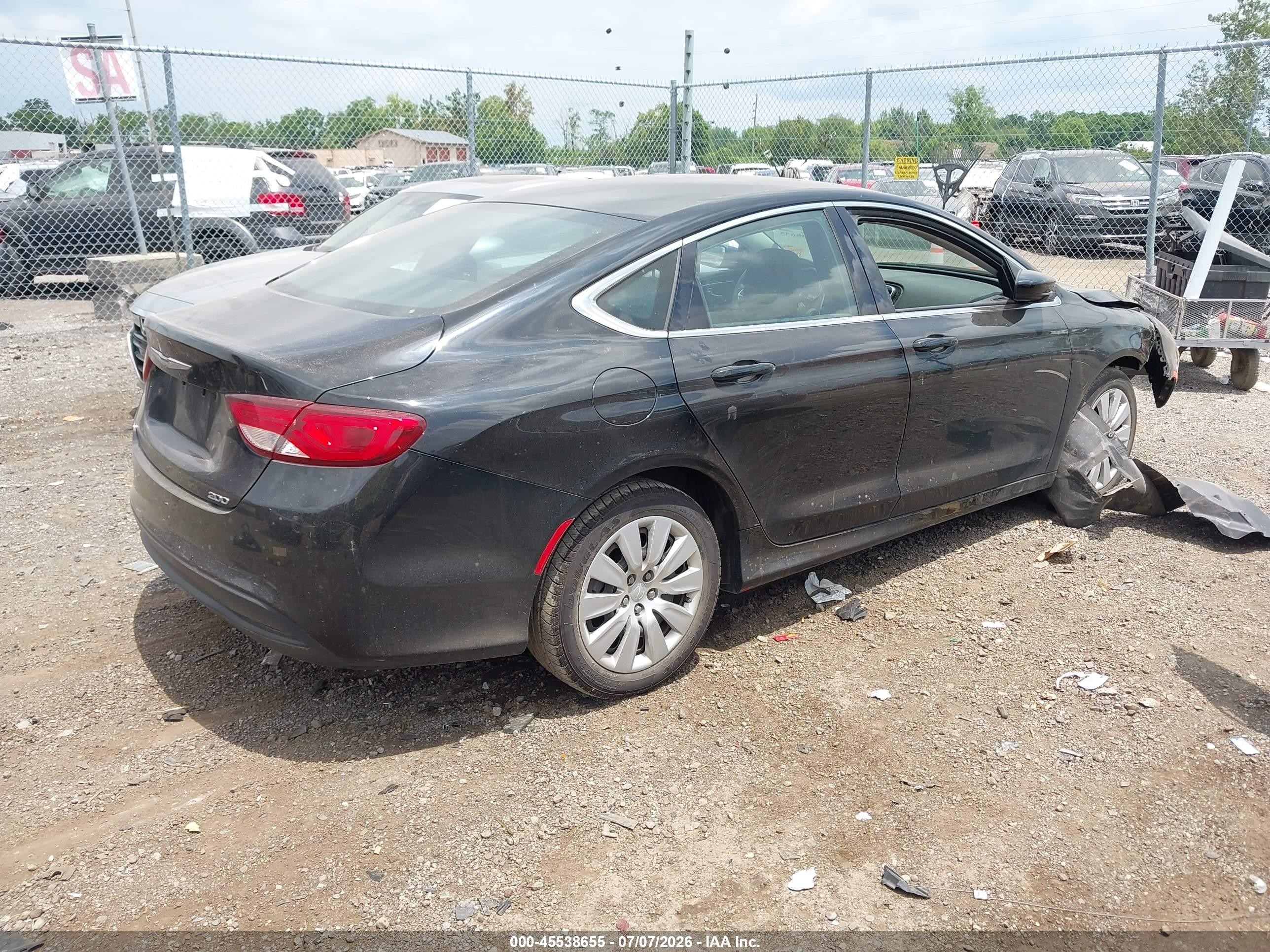 2015 Chrysler 200 Lx Black vin: 1C3CCCFB2FN620735