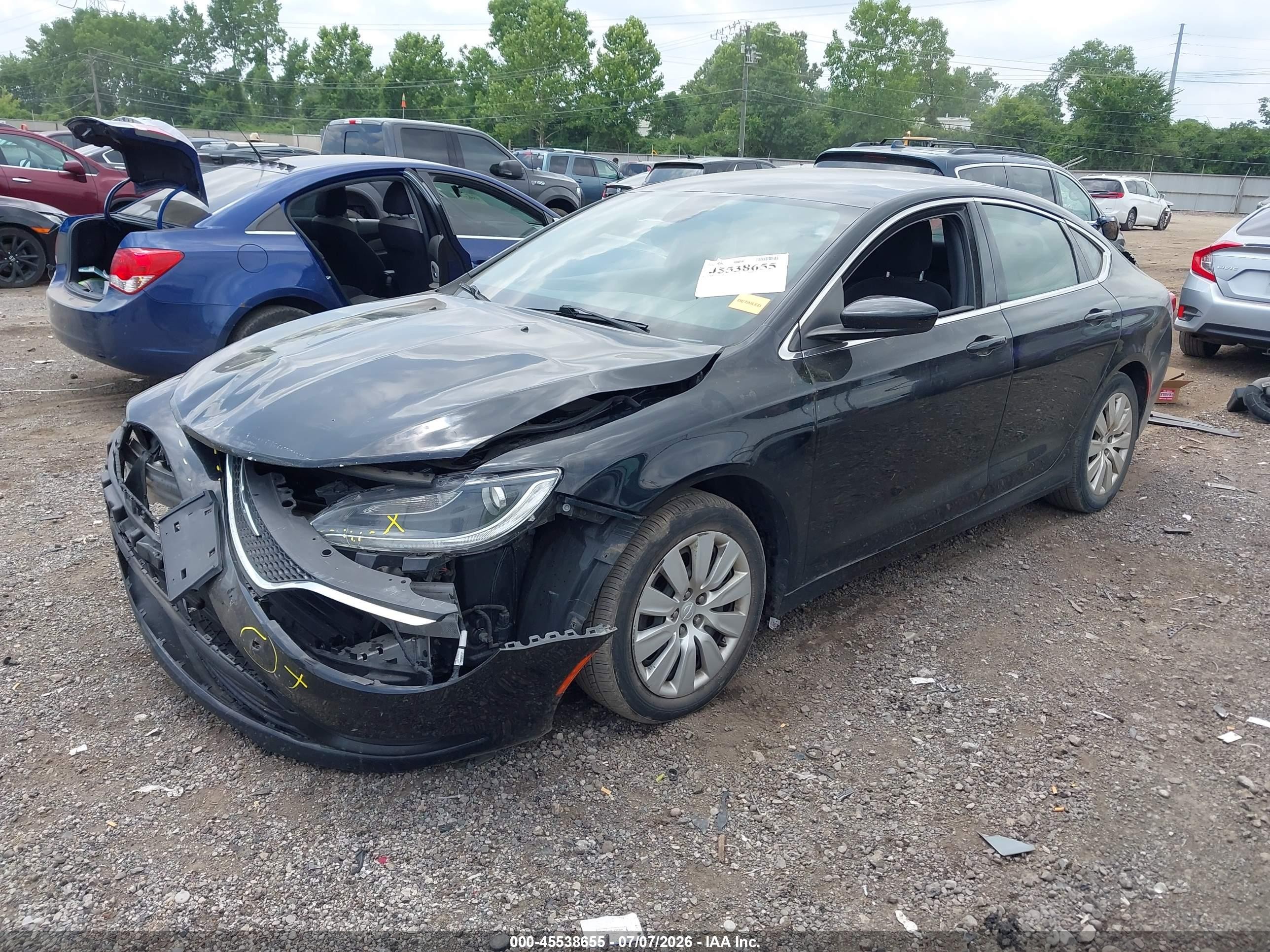 2015 Chrysler 200 Lx Black vin: 1C3CCCFB2FN620735