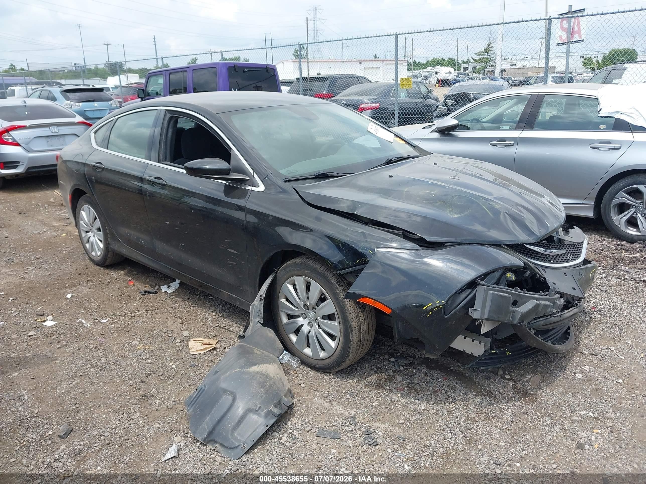 2015 Chrysler 200 Lx Черный vin: 1C3CCCFB2FN620735