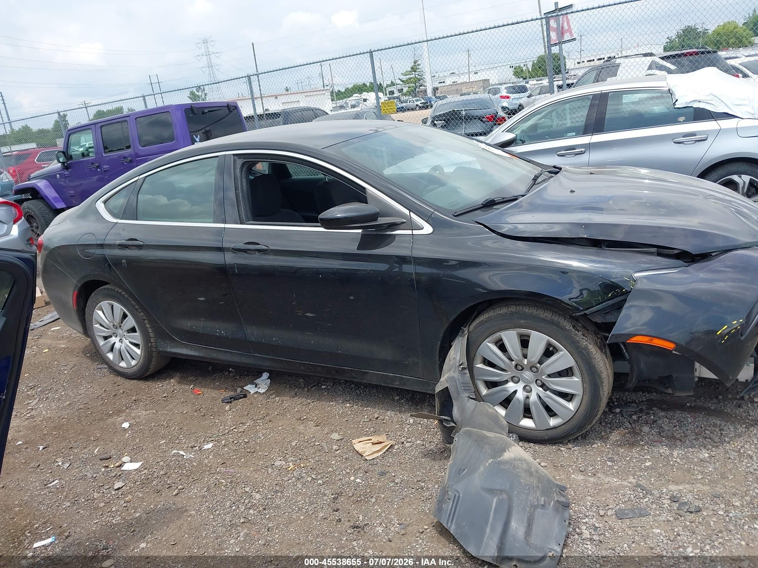 2015 Chrysler 200 Lx Black vin: 1C3CCCFB2FN620735
