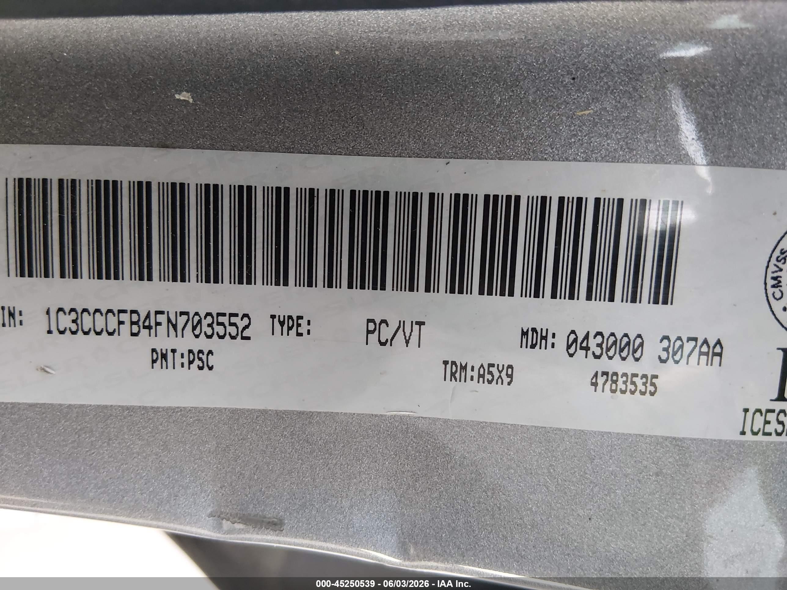 2015 Chrysler 200 Lx Серый vin: 1C3CCCFB4FN703552