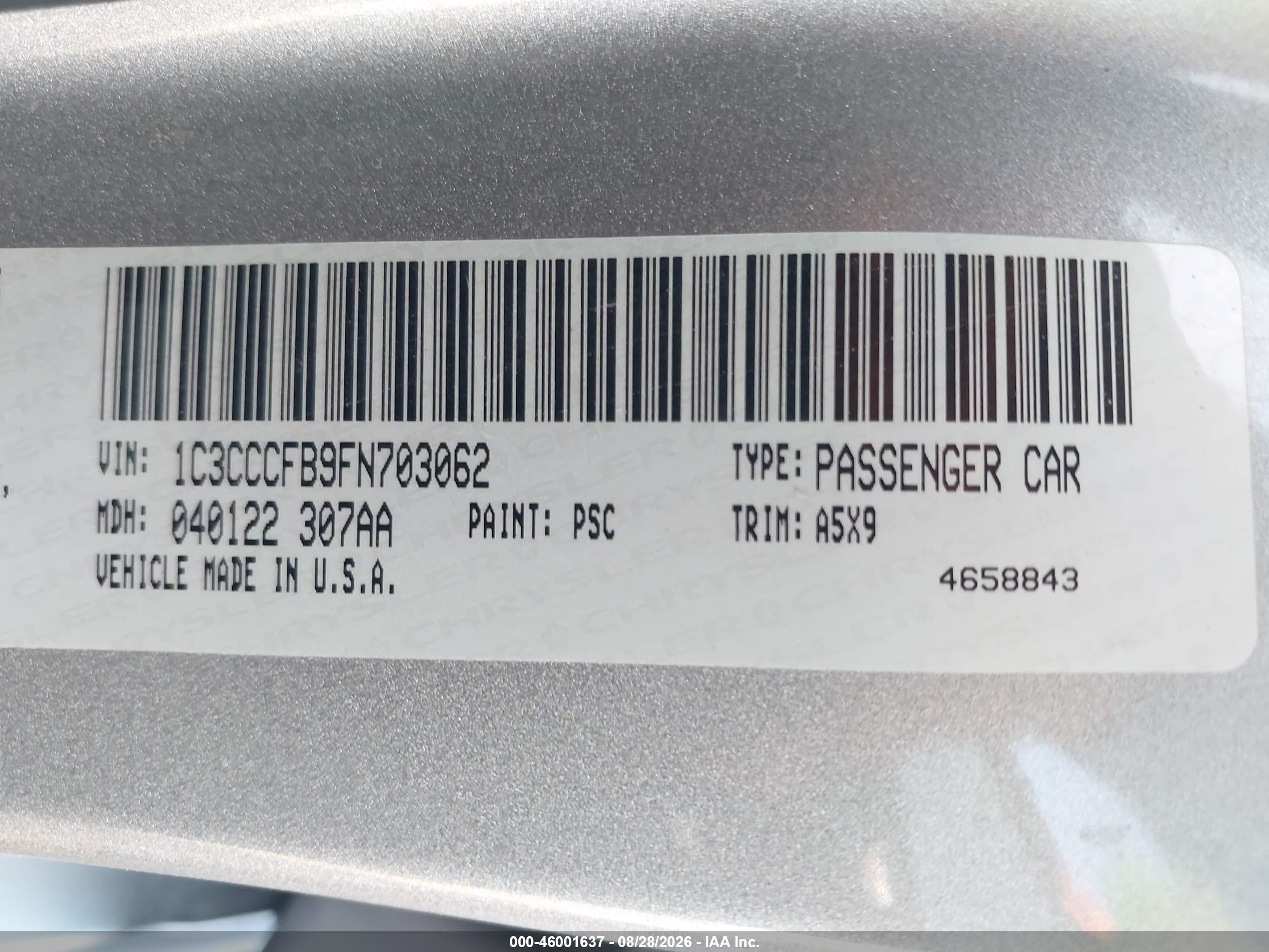 2015 Chrysler 200 Lx Gray vin: 1C3CCCFB9FN703062