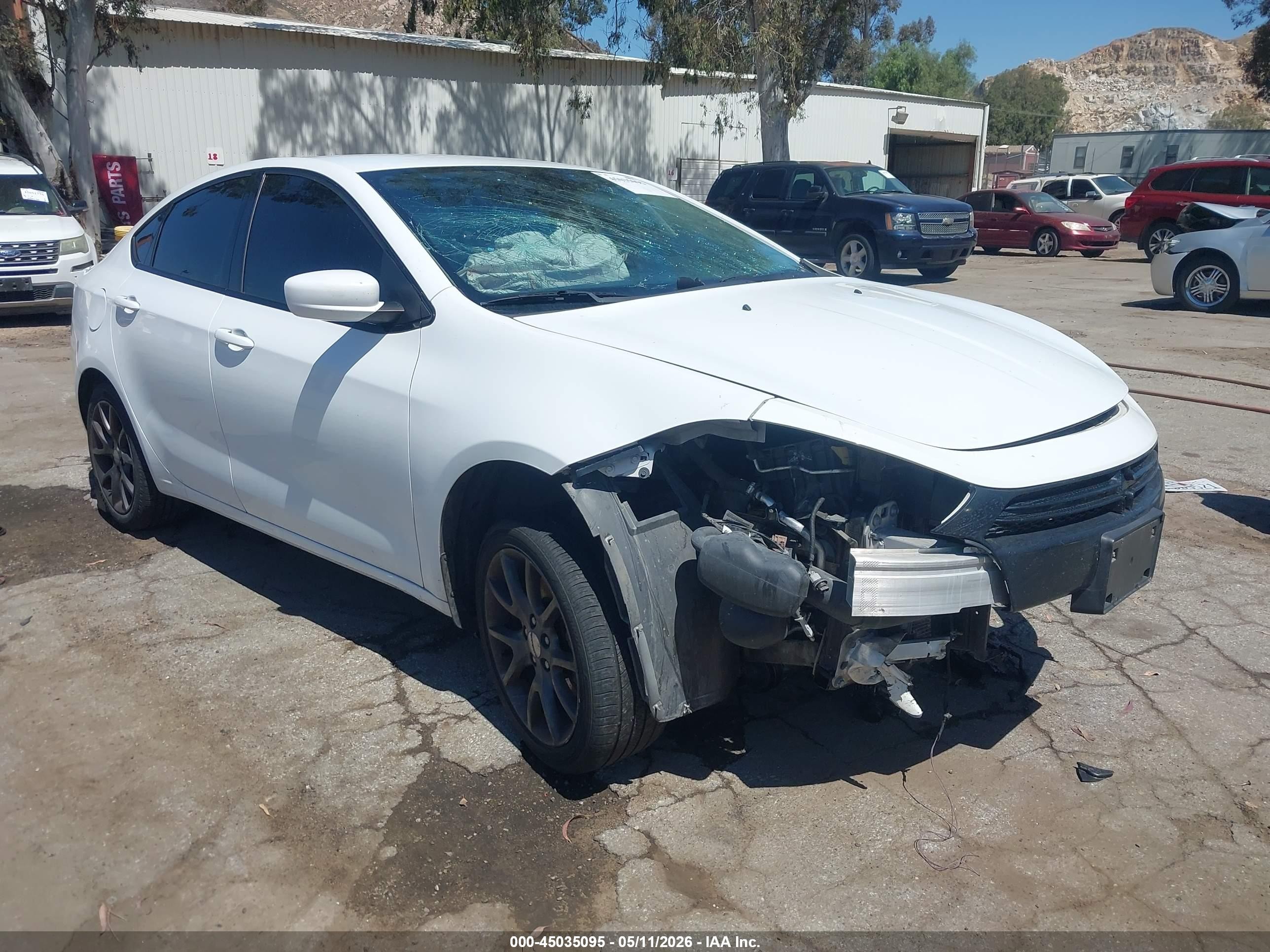 2015 Dodge Dart Se White vin: 1C3CDFAA0FD311560