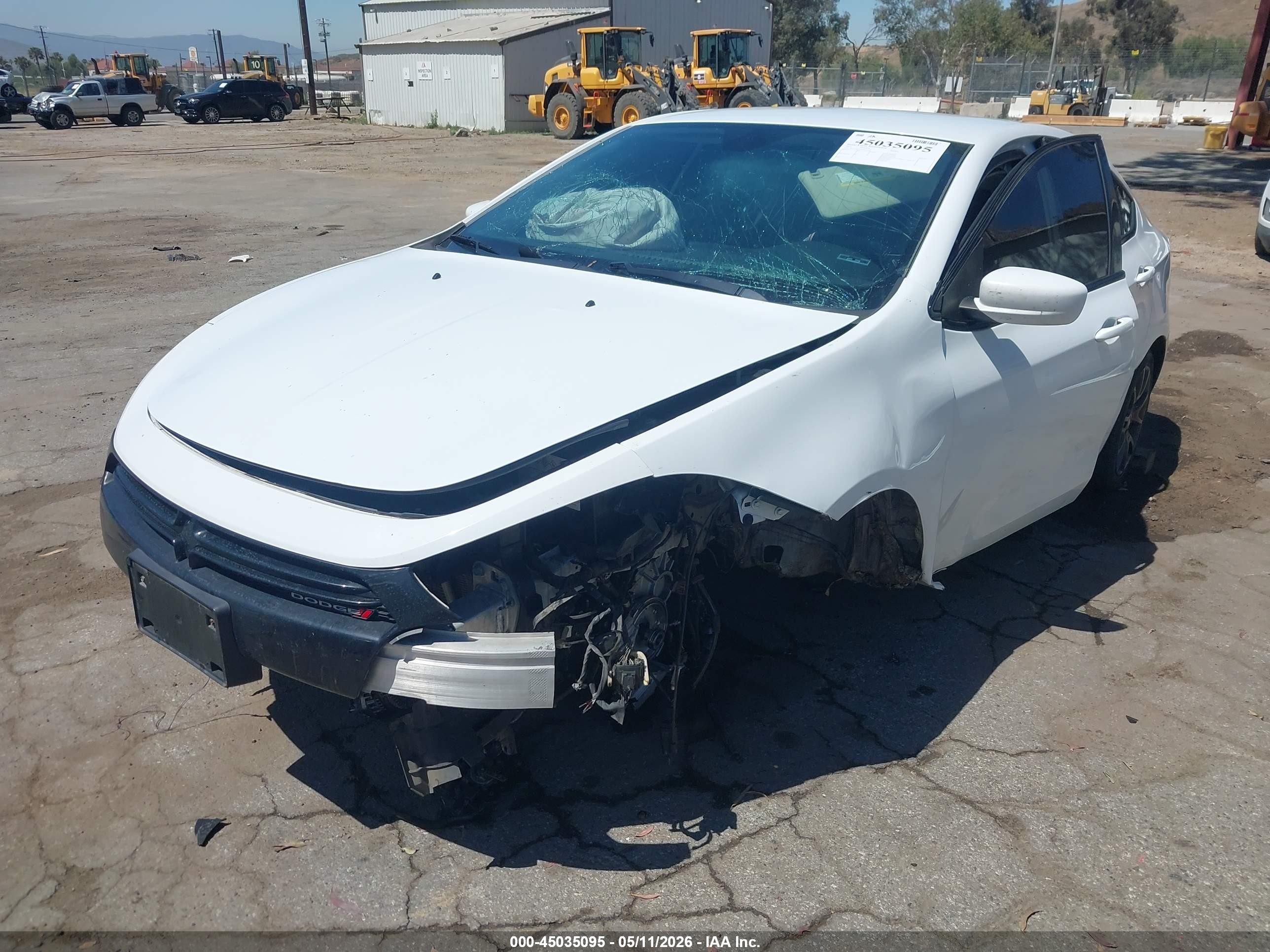 2015 Dodge Dart Se White vin: 1C3CDFAA0FD311560