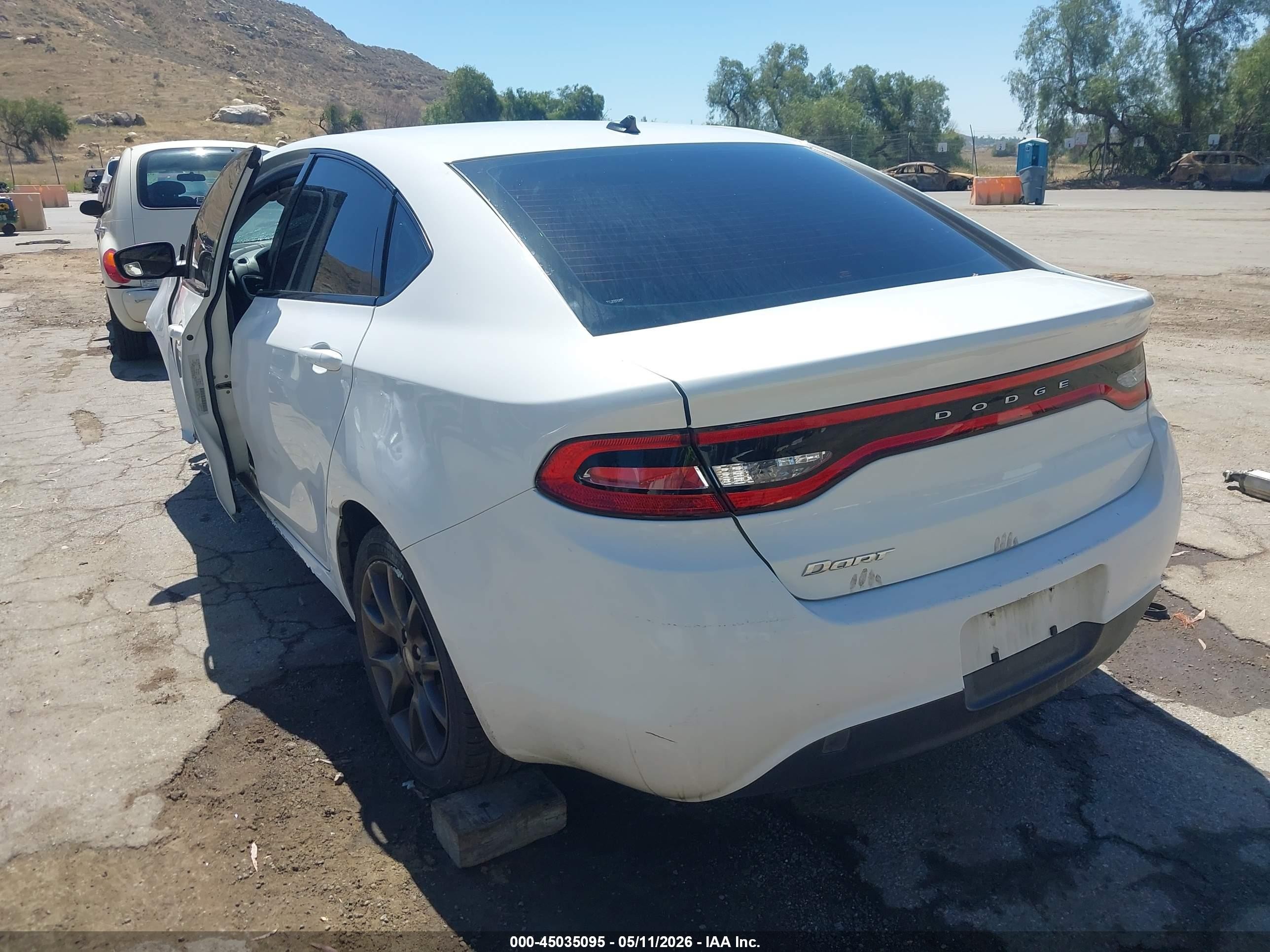2015 Dodge Dart Se White vin: 1C3CDFAA0FD311560