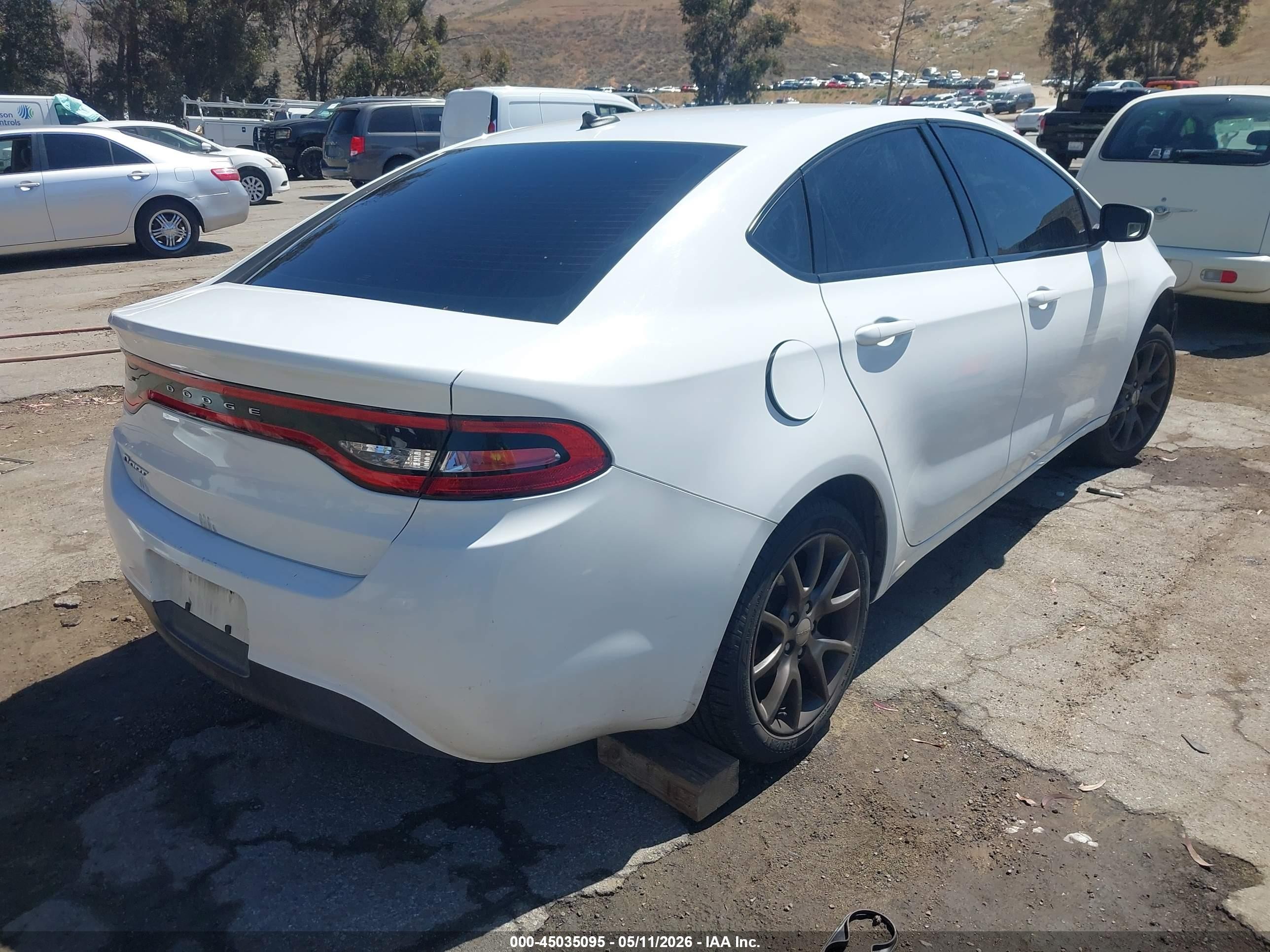 2015 Dodge Dart Se White vin: 1C3CDFAA0FD311560