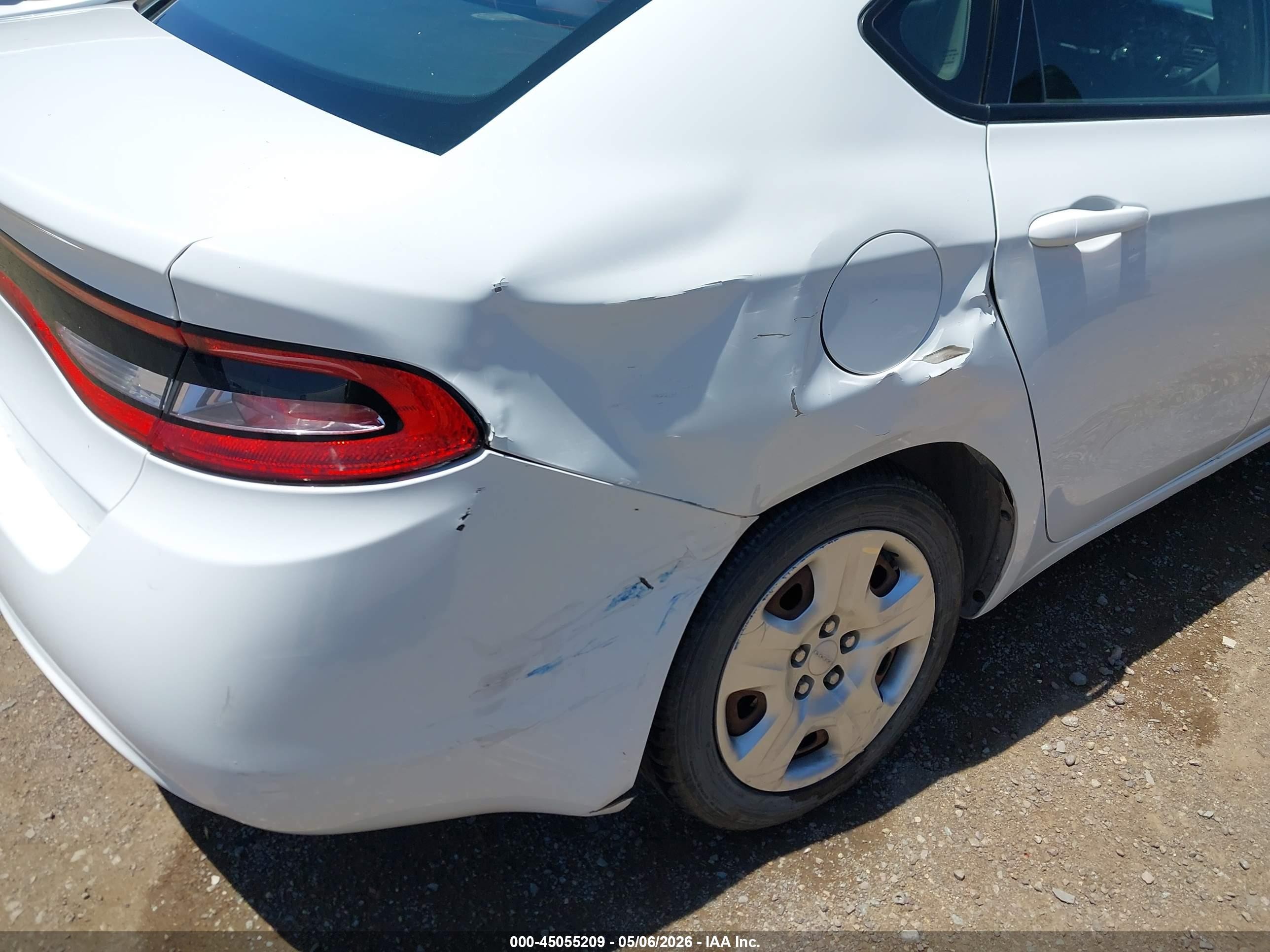 2015 Dodge Dart Se White vin: 1C3CDFAA0FD415921