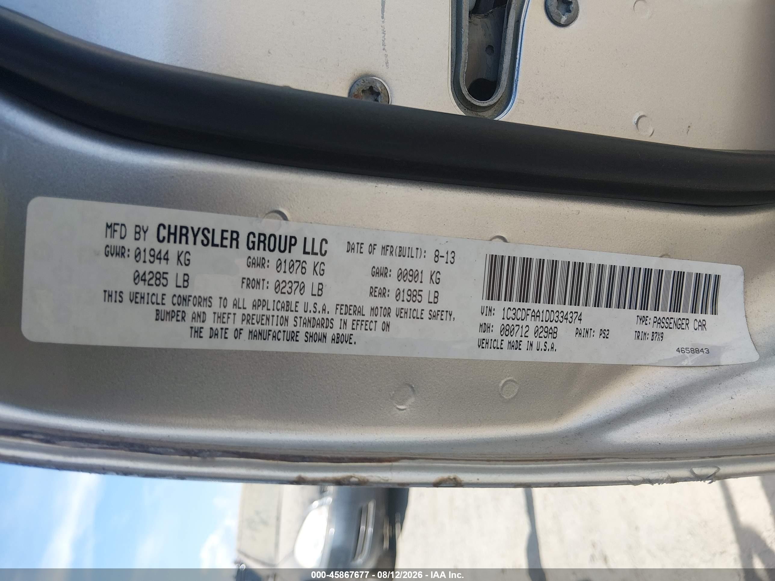 2013 Dodge Dart Se Silver vin: 1C3CDFAA1DD334374
