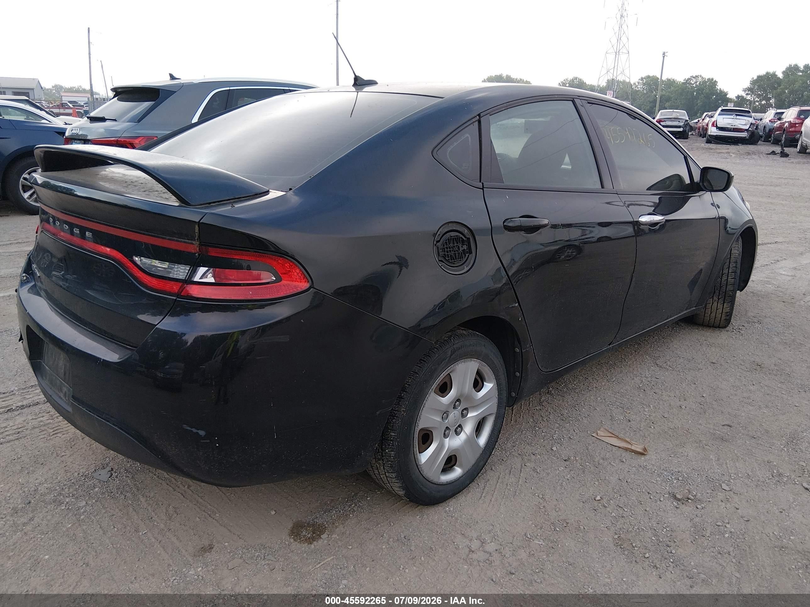 2013 Dodge Dart Se Black vin: 1C3CDFAA1DD727453