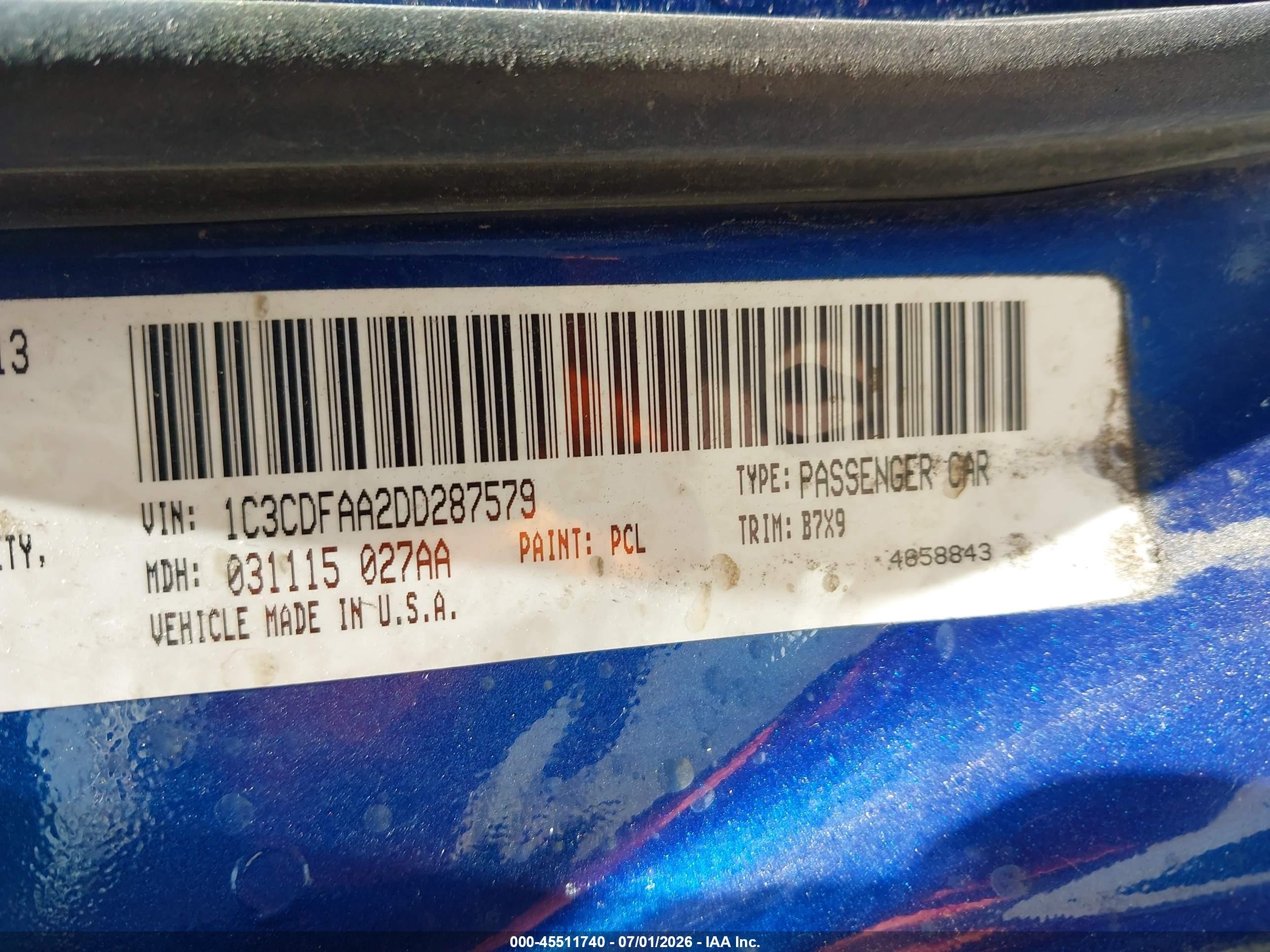 2013 Dodge Dart Se/aero Blue vin: 1C3CDFAA2DD287579