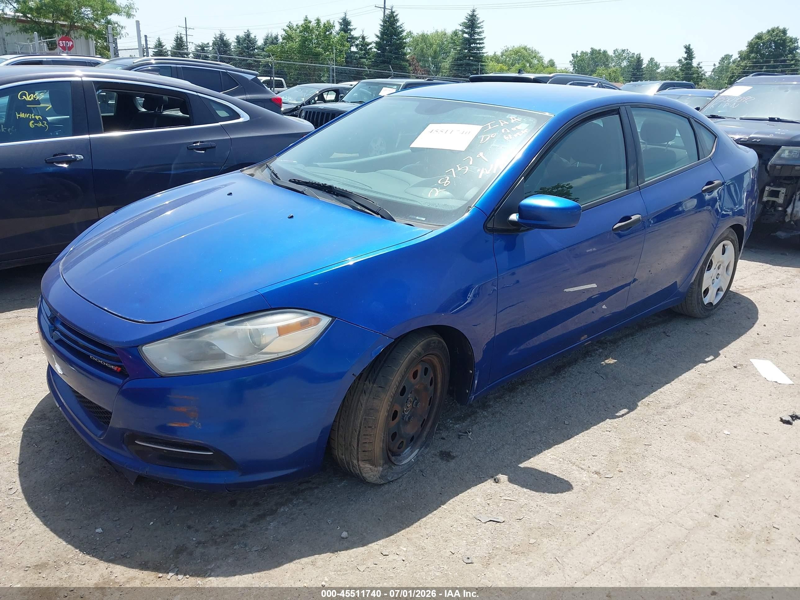 2013 Dodge Dart Se/aero Blue vin: 1C3CDFAA2DD287579
