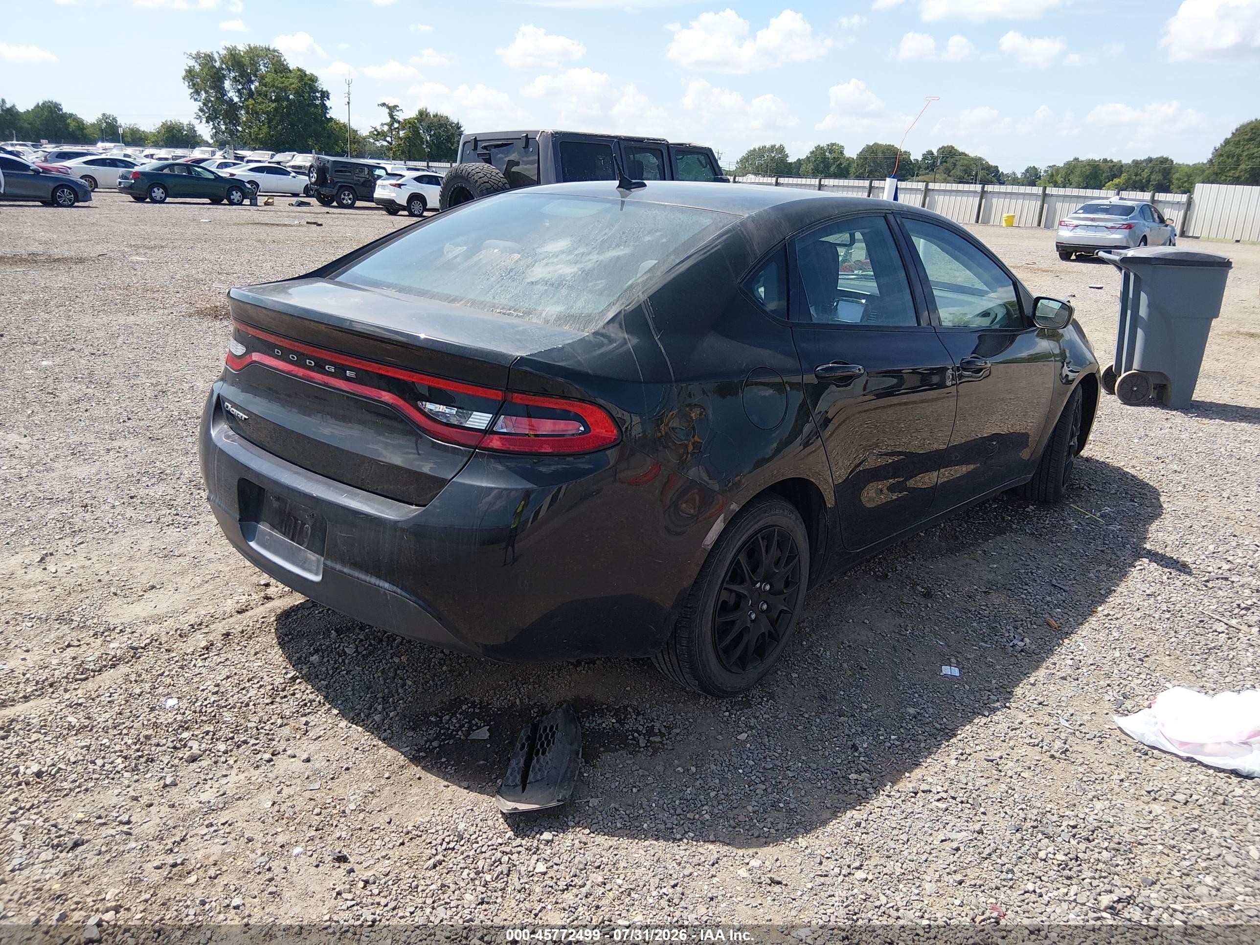 2015 Dodge Dart Se Black vin: 1C3CDFAA2FD300771