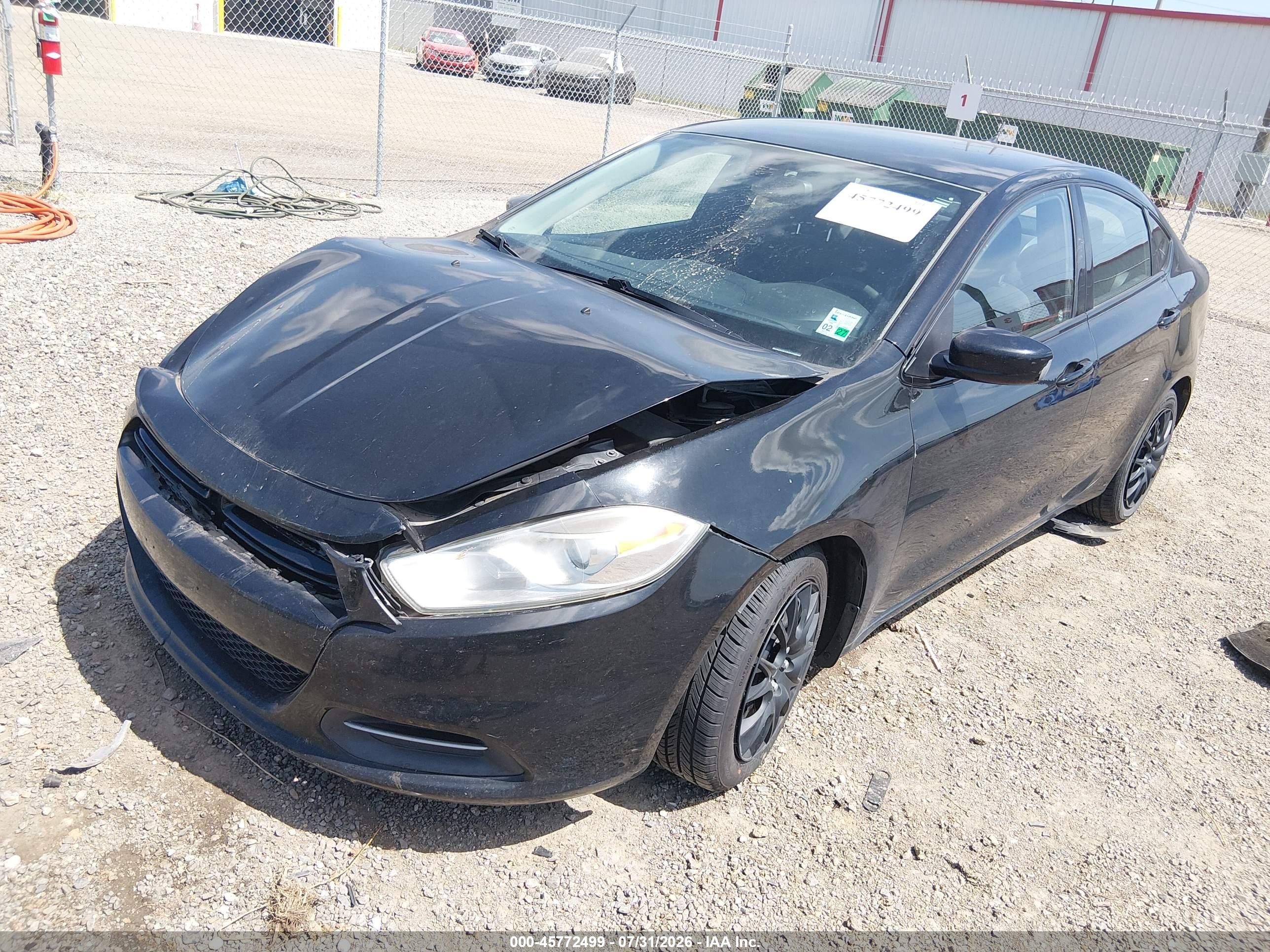 2015 Dodge Dart Se Black vin: 1C3CDFAA2FD300771