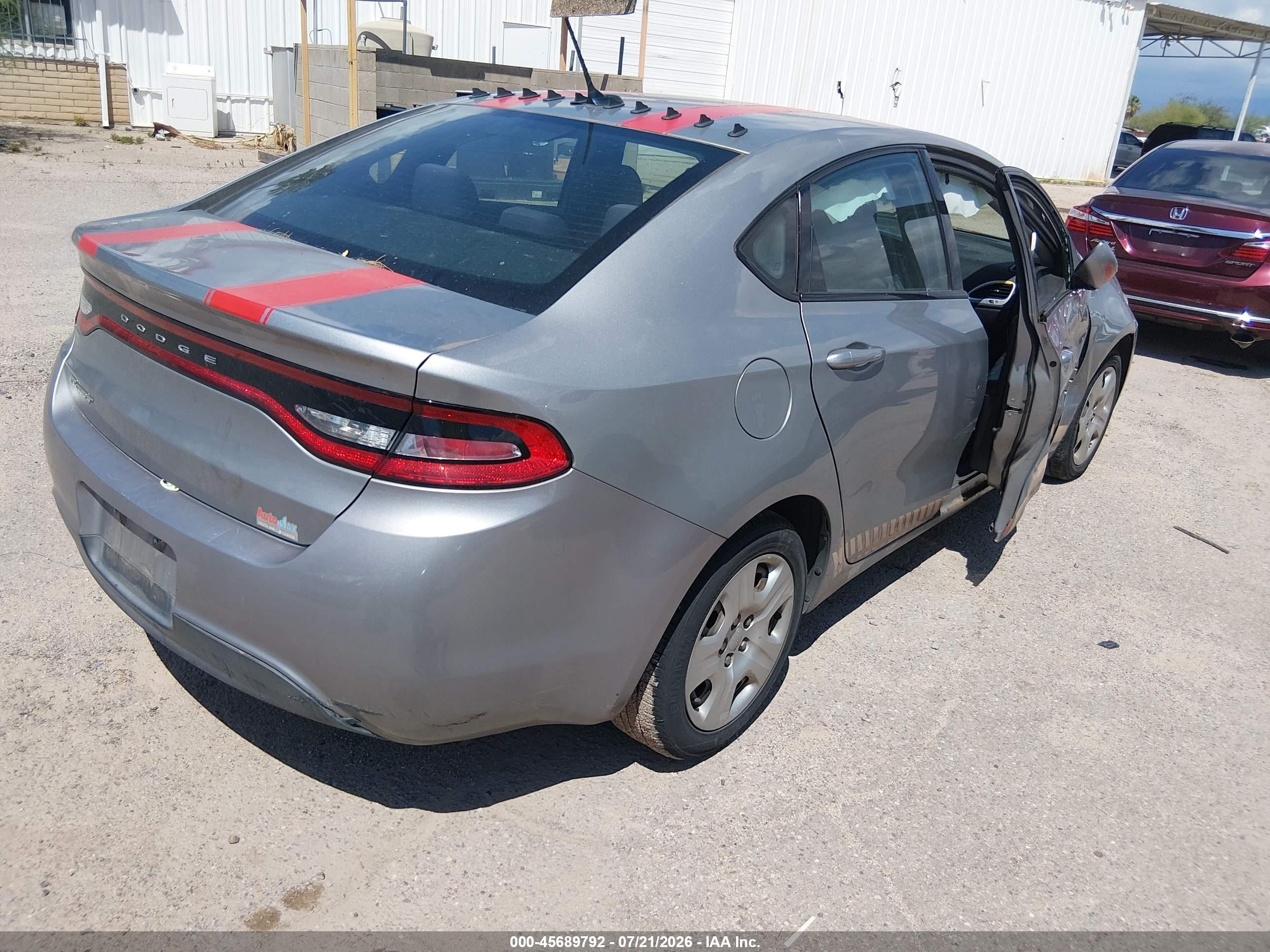 2015 Dodge Dart Se Silver vin: 1C3CDFAA3FD146474