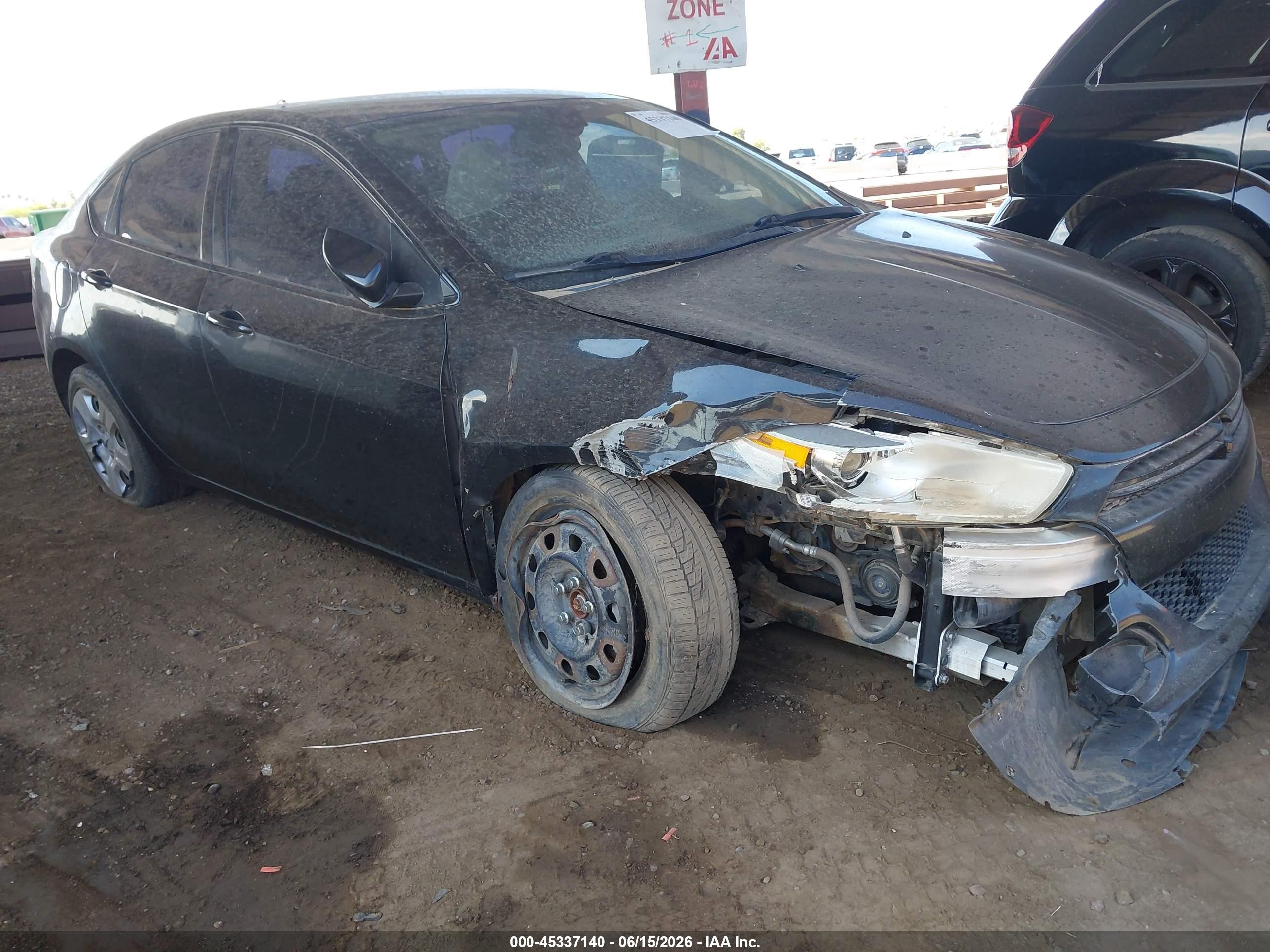 2015 Dodge Dart Se Black vin: 1C3CDFAA3FD406291