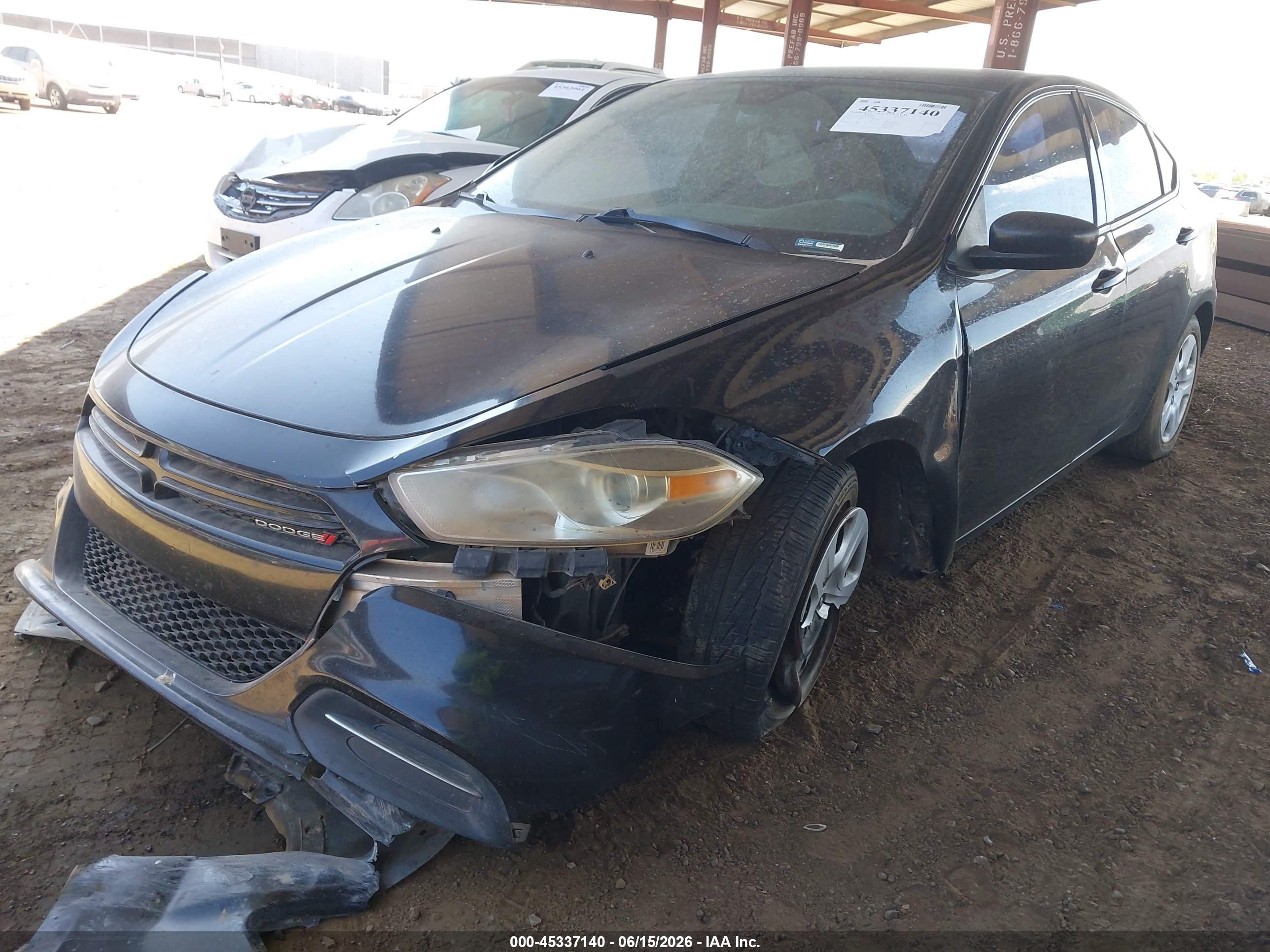 2015 Dodge Dart Se Black vin: 1C3CDFAA3FD406291