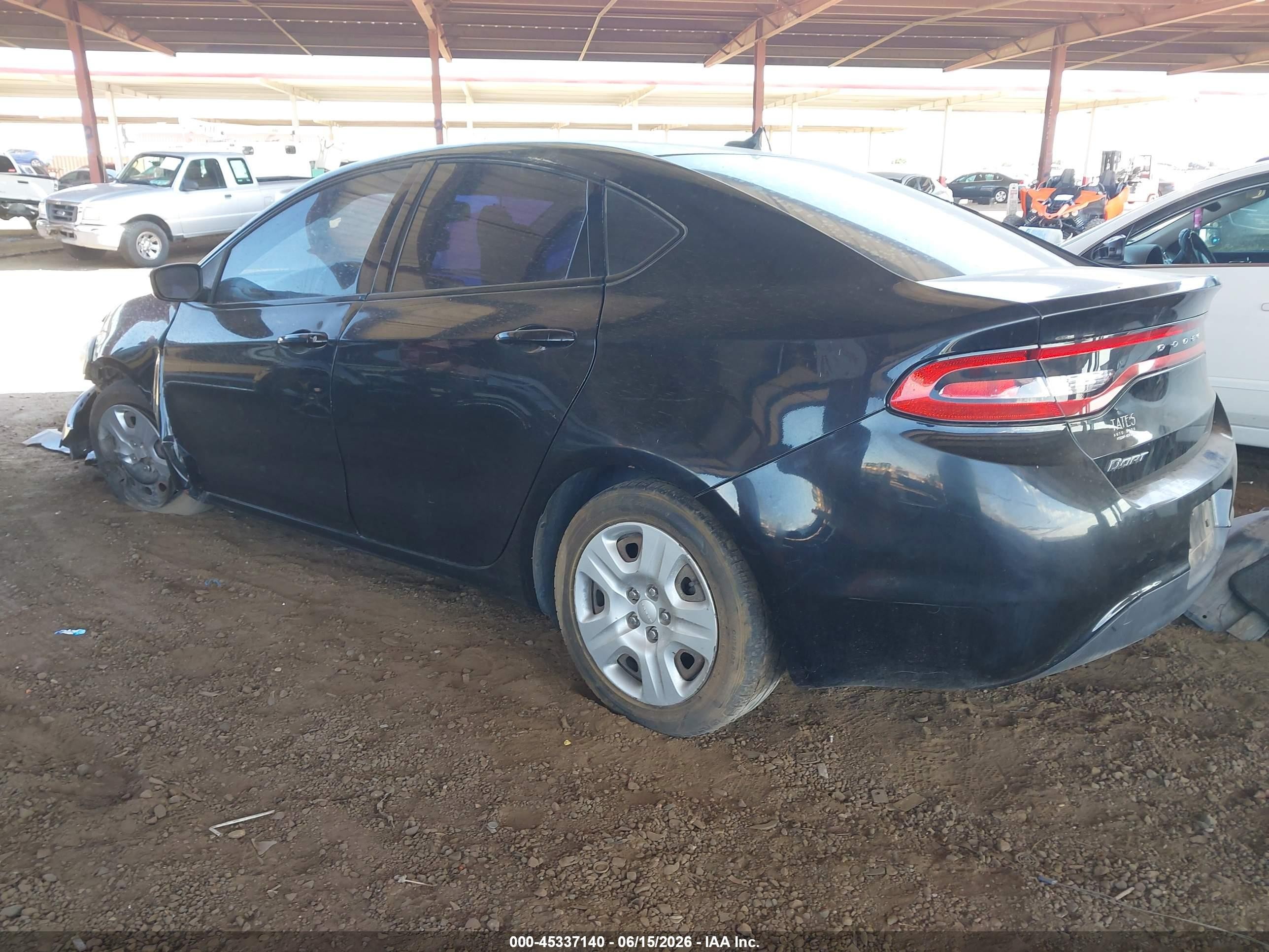 2015 Dodge Dart Se Black vin: 1C3CDFAA3FD406291