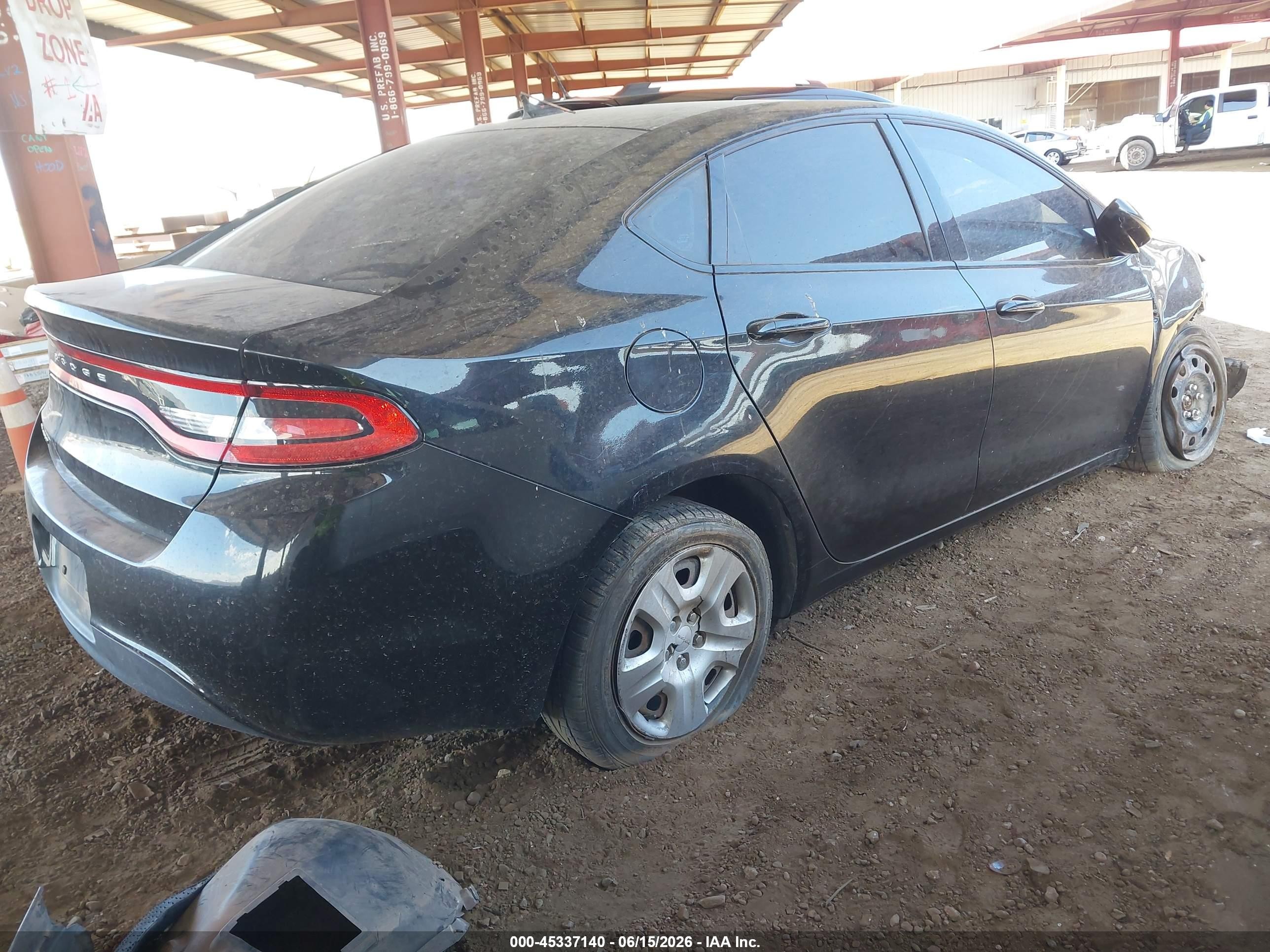 2015 Dodge Dart Se Black vin: 1C3CDFAA3FD406291