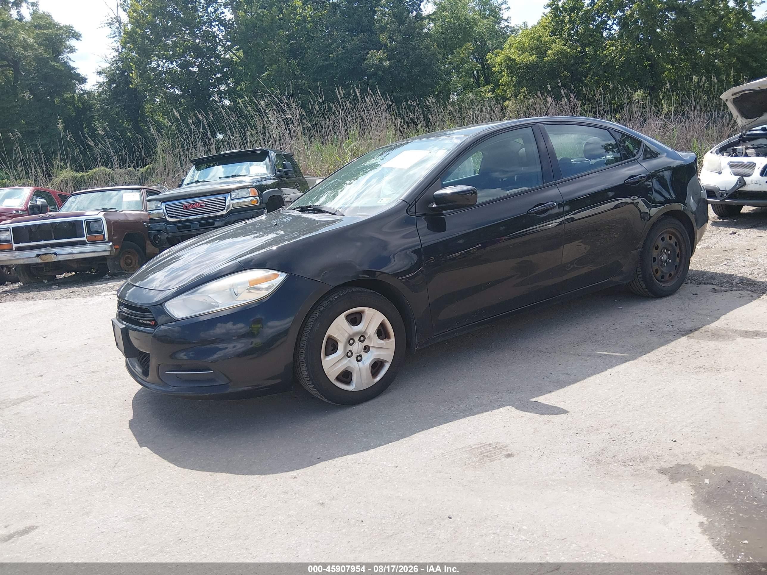 2015 Dodge Dart Se Black vin: 1C3CDFAA3FD415458