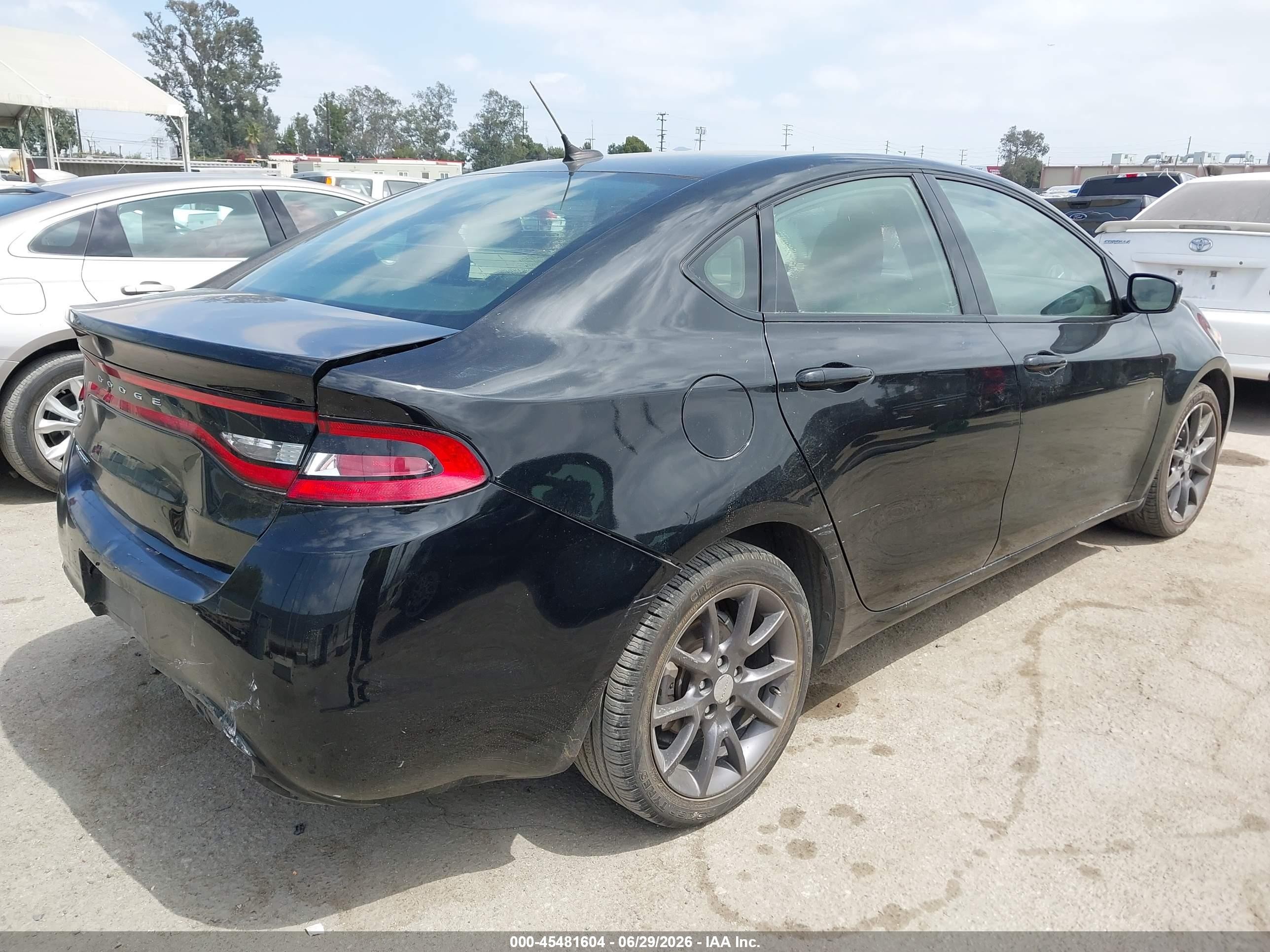 2015 Dodge Dart Se Black vin: 1C3CDFAA4FD421575