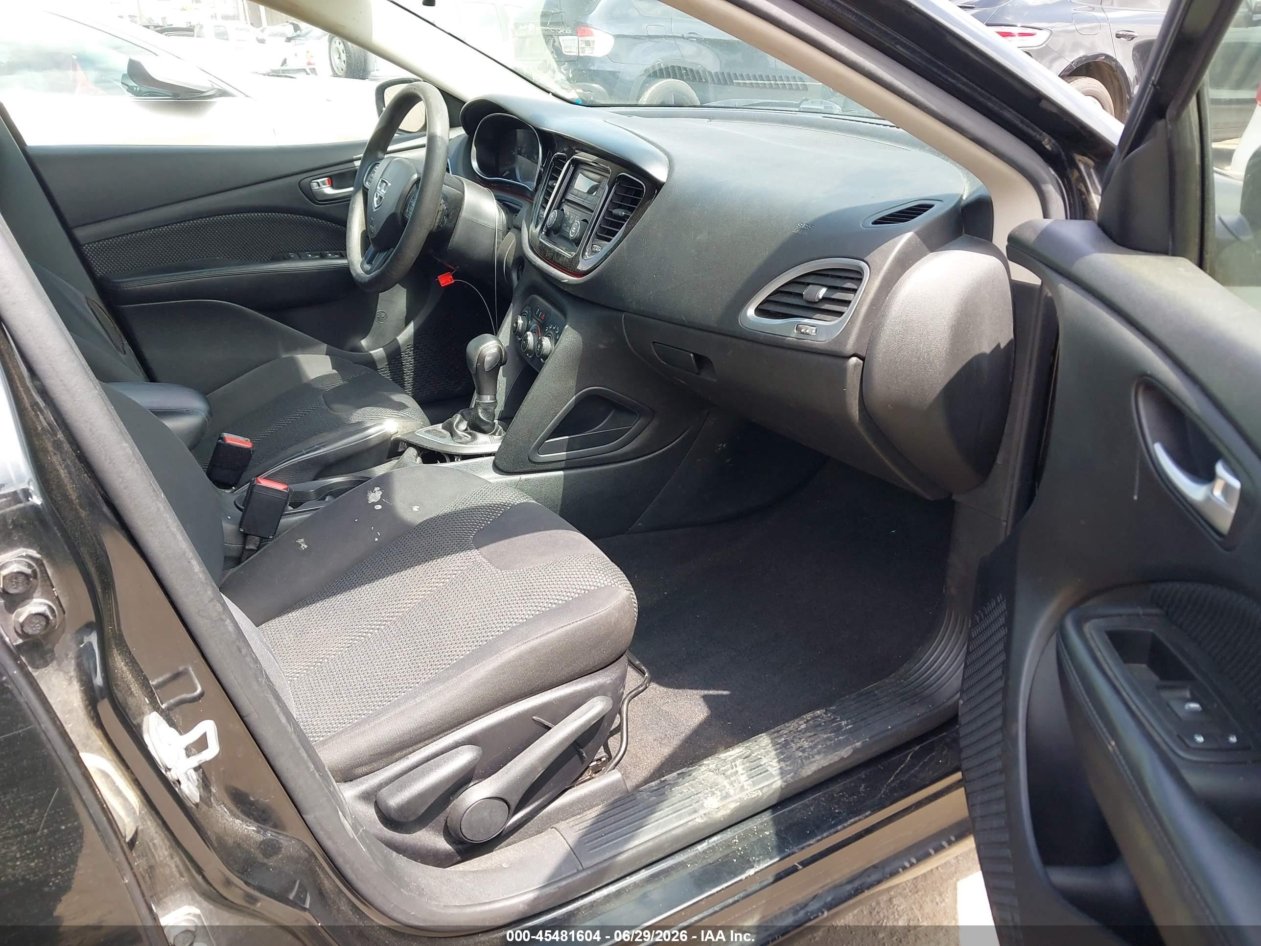 2015 Dodge Dart Se Black vin: 1C3CDFAA4FD421575