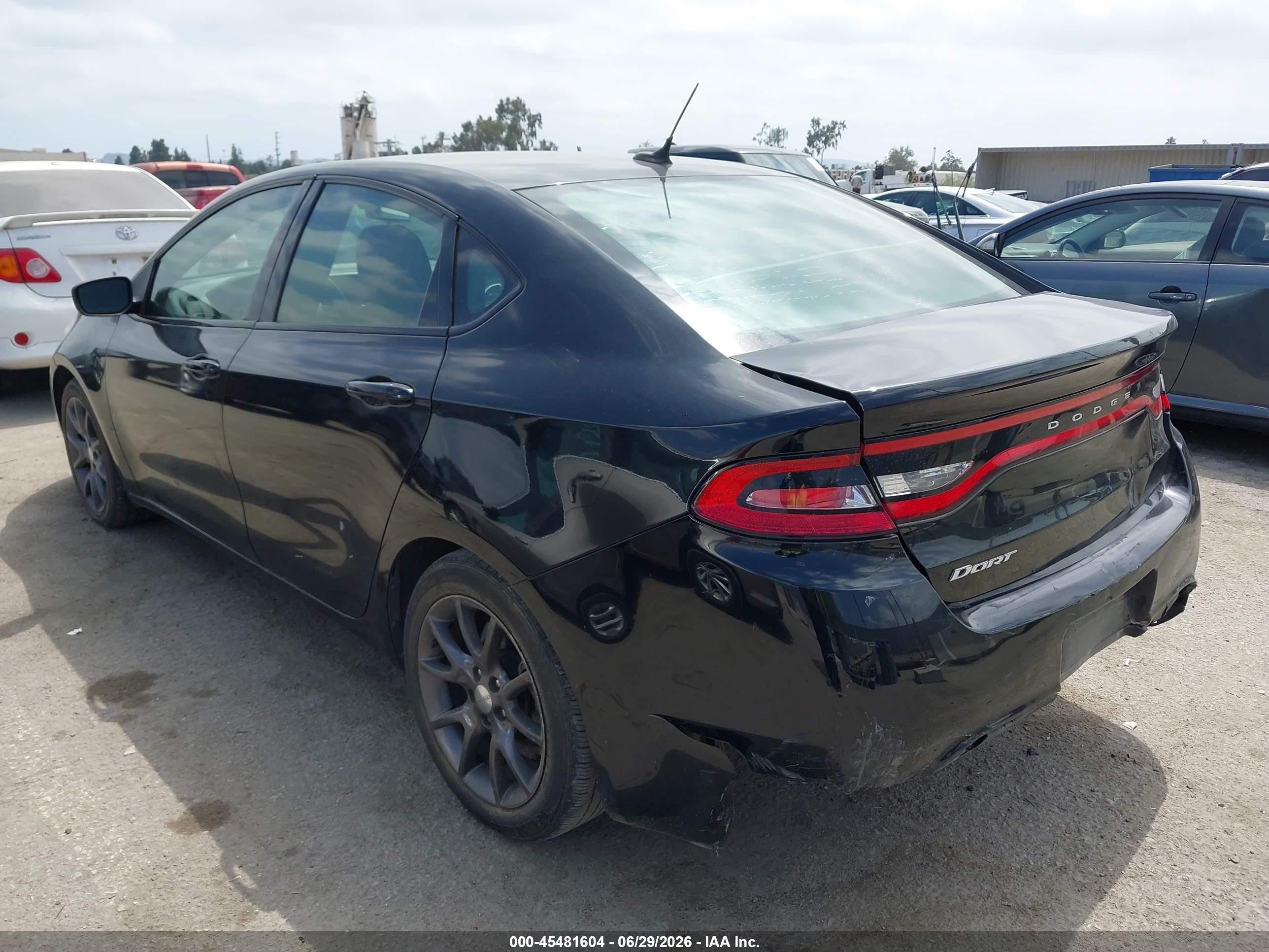 2015 Dodge Dart Se Black vin: 1C3CDFAA4FD421575