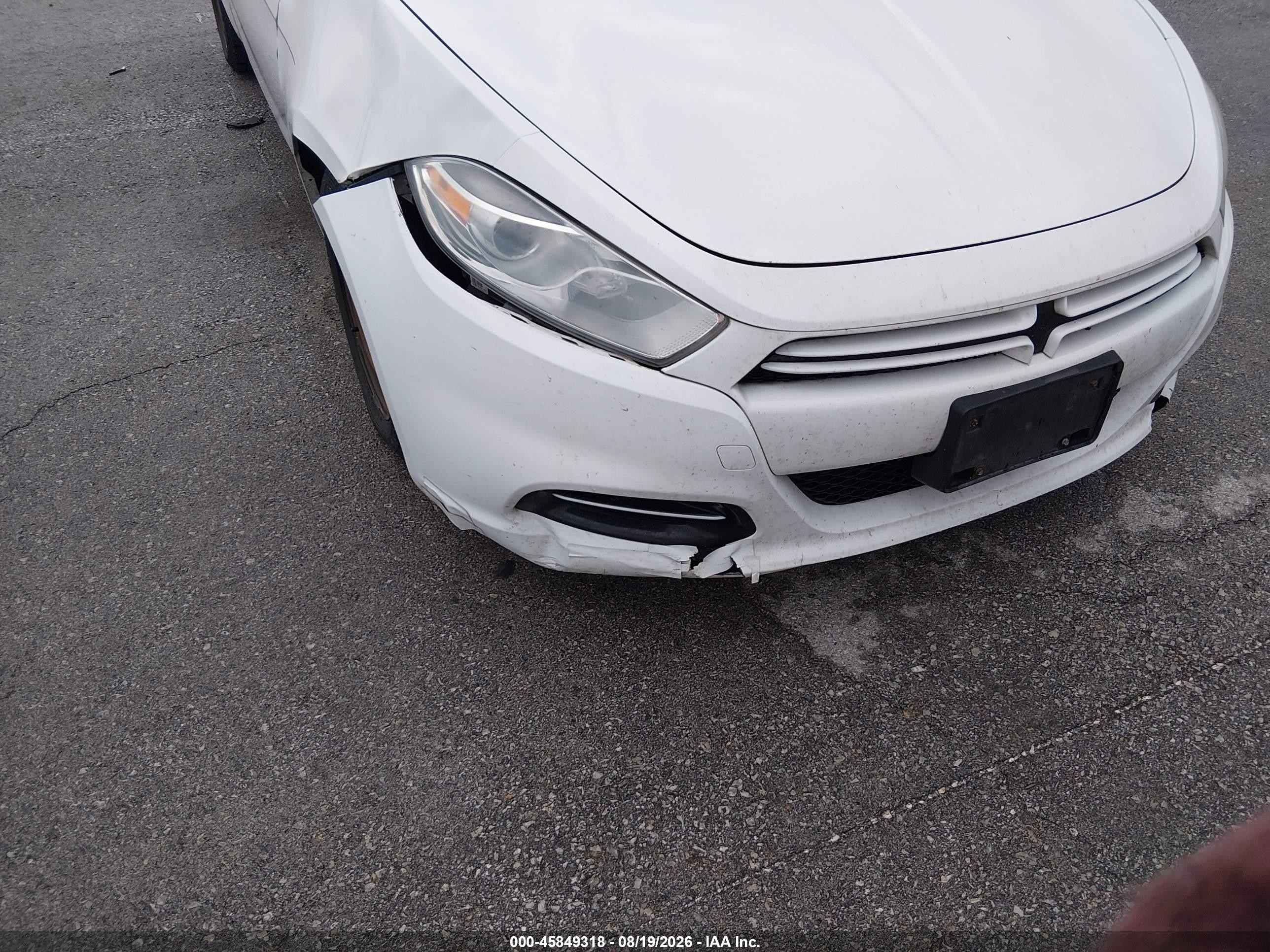 2013 Dodge Dart Se White vin: 1C3CDFAA5DD302897
