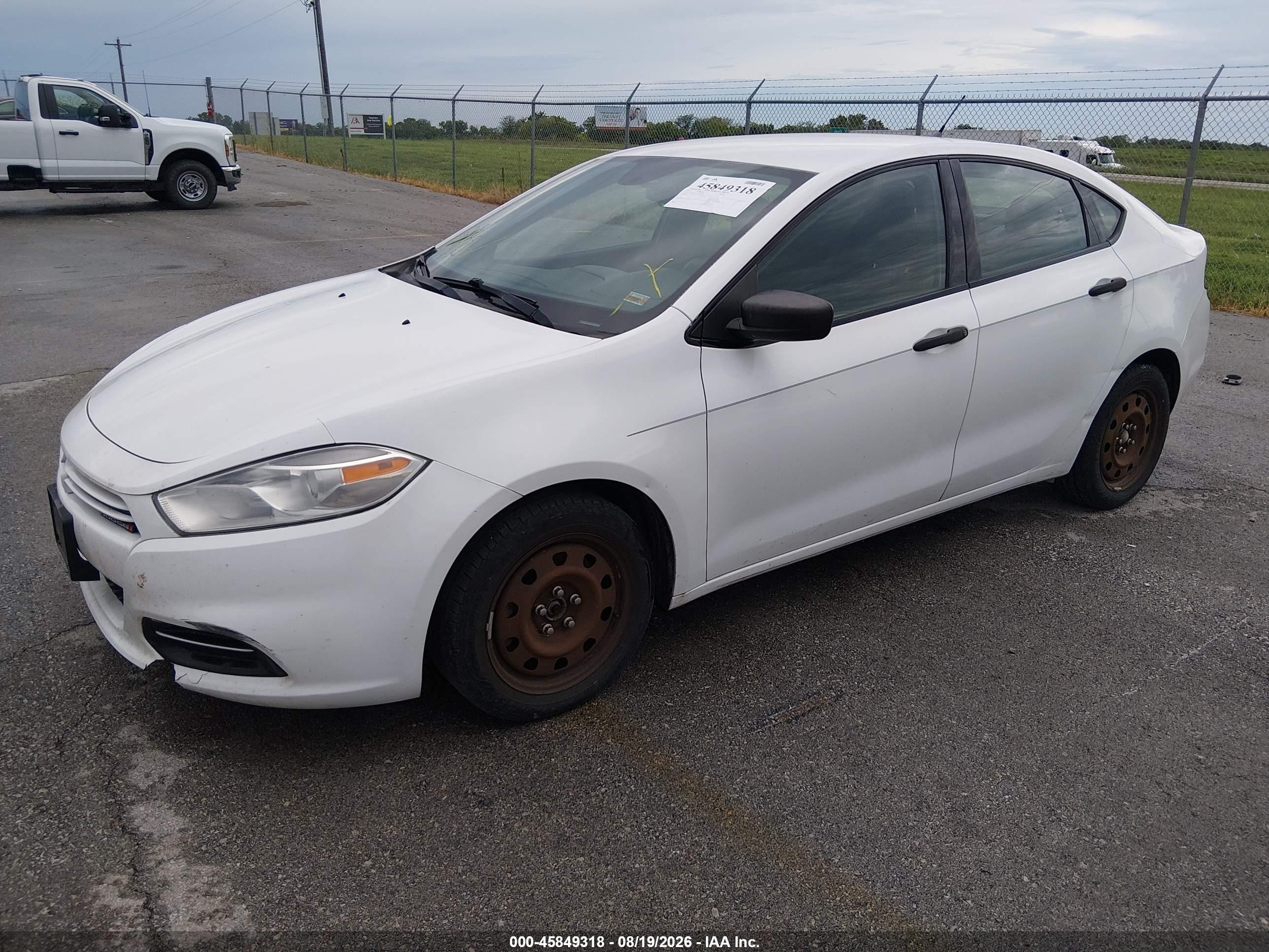 2013 Dodge Dart Se White vin: 1C3CDFAA5DD302897