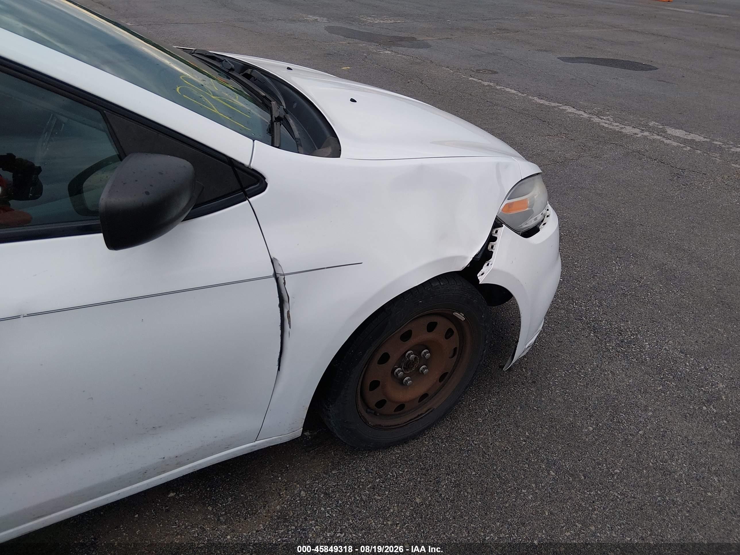 2013 Dodge Dart Se White vin: 1C3CDFAA5DD302897