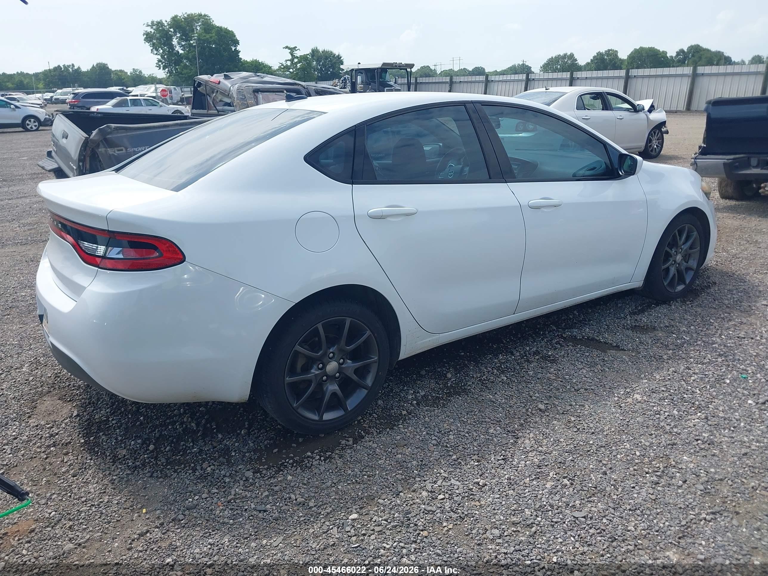 2015 Dodge Dart Se White vin: 1C3CDFAA5FD375366
