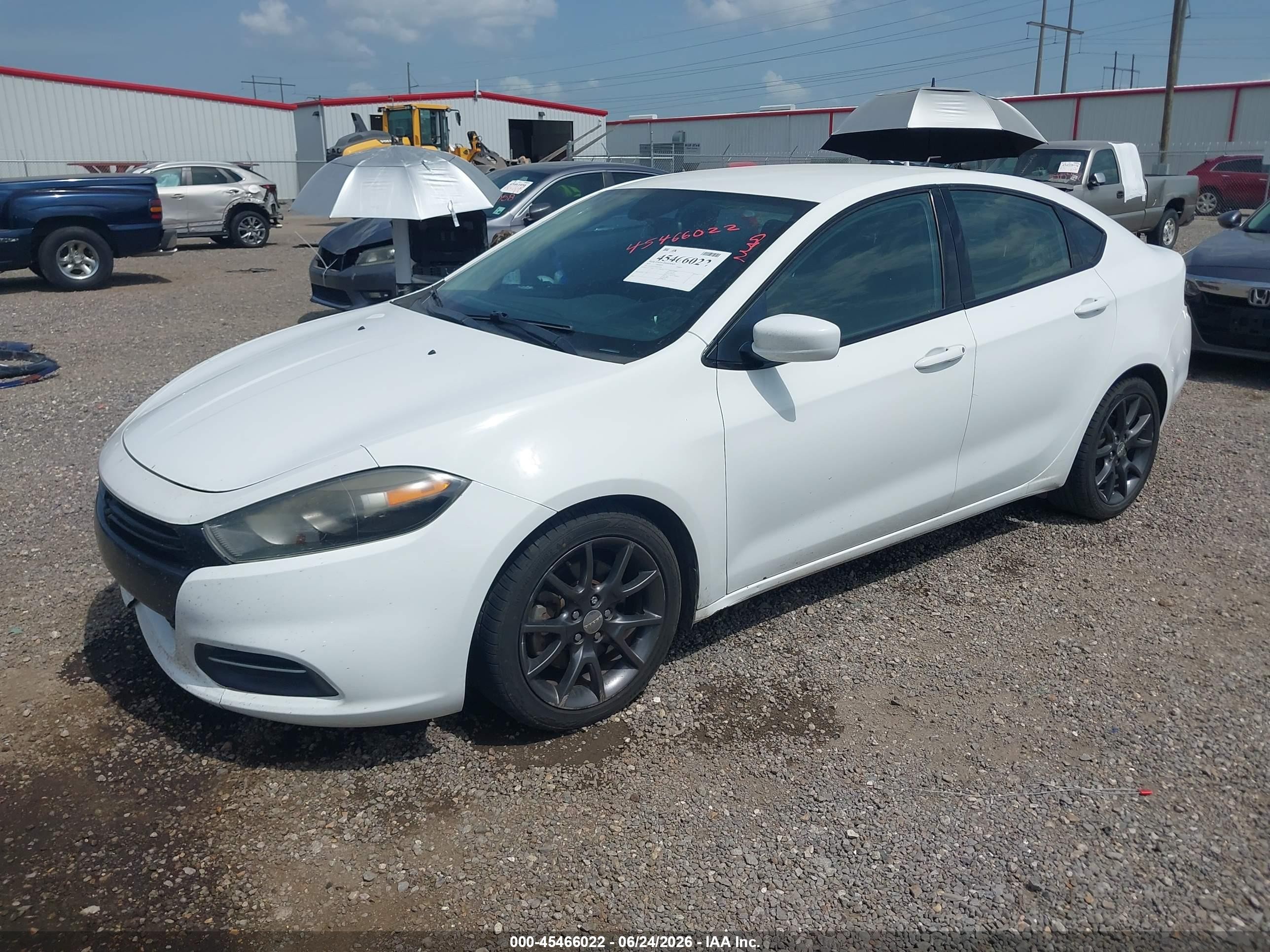 2015 Dodge Dart Se White vin: 1C3CDFAA5FD375366
