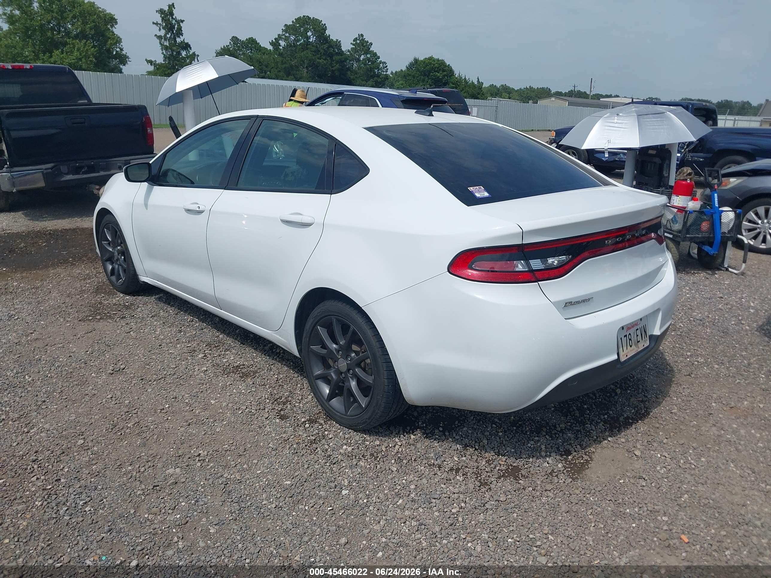 2015 Dodge Dart Se White vin: 1C3CDFAA5FD375366