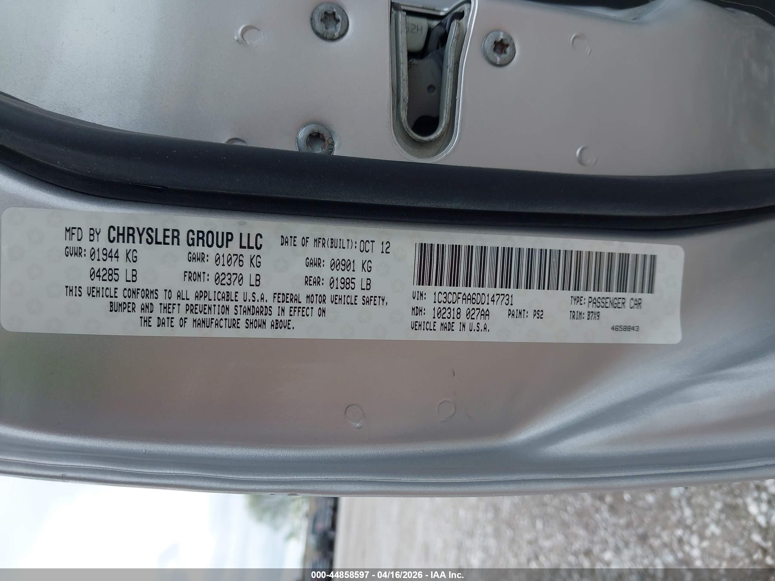 2013 Dodge Dart Se Silver vin: 1C3CDFAA6DD147731