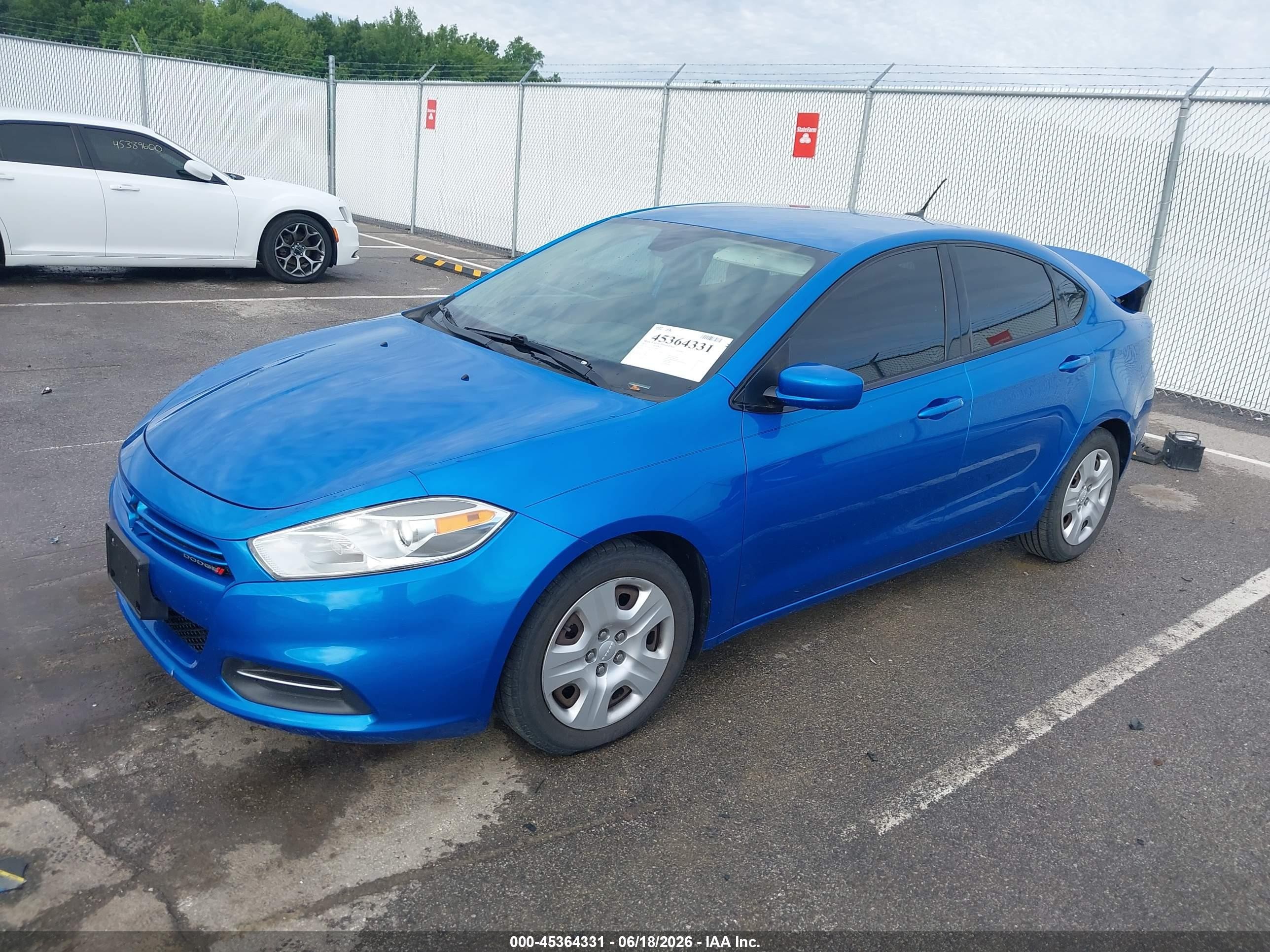 2015 Dodge Dart Se Blue vin: 1C3CDFAA6FD407712
