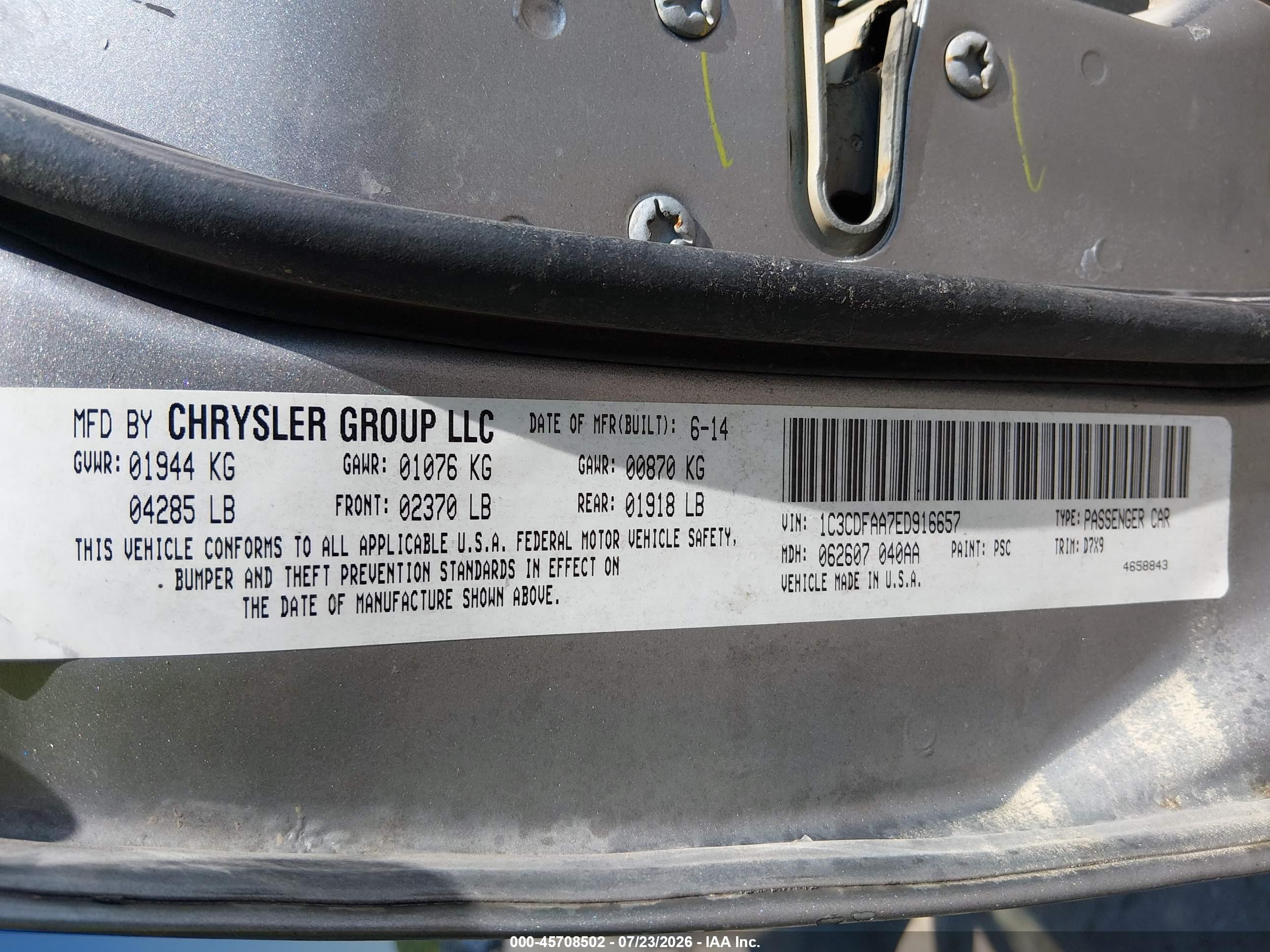 2014 Dodge Dart Se Gray vin: 1C3CDFAA7ED916657