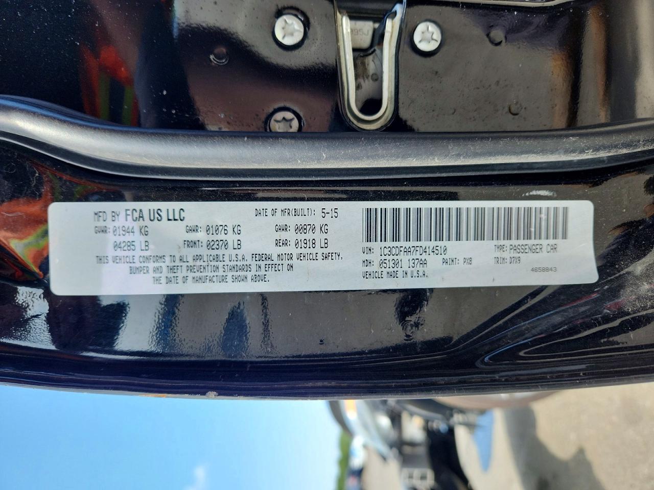 2015 Dodge Dart Se Black vin: 1C3CDFAA7FD414510