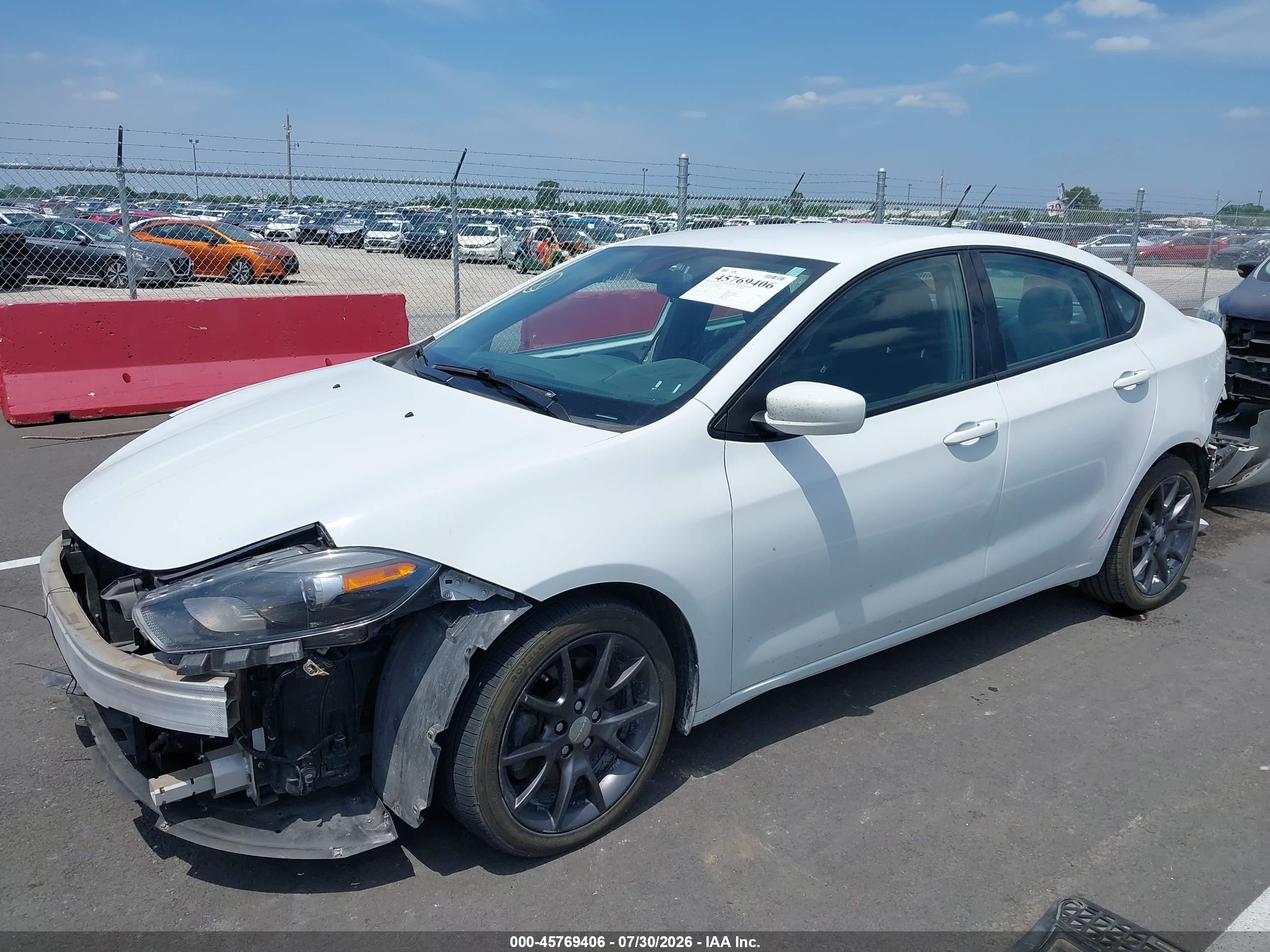 2015 Dodge Dart Se White vin: 1C3CDFAA7FD421215