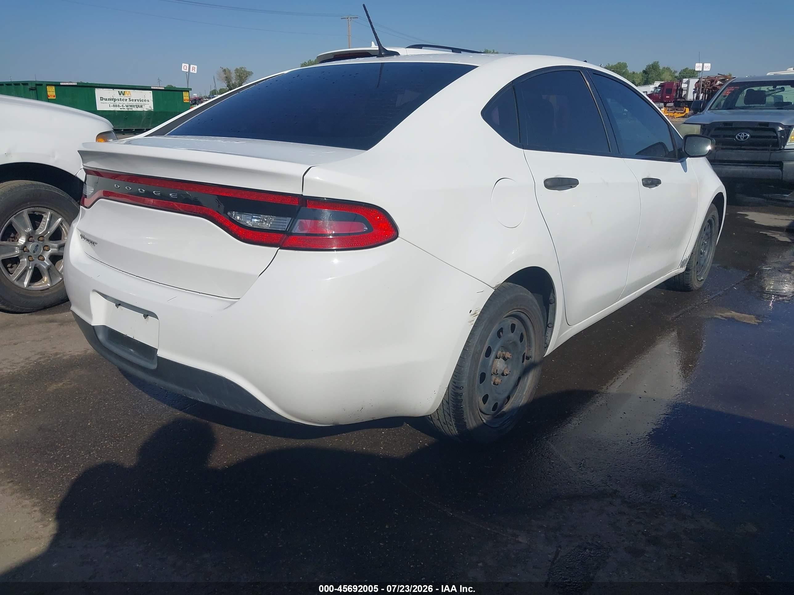 2013 Dodge Dart Se White vin: 1C3CDFAA8DD314641