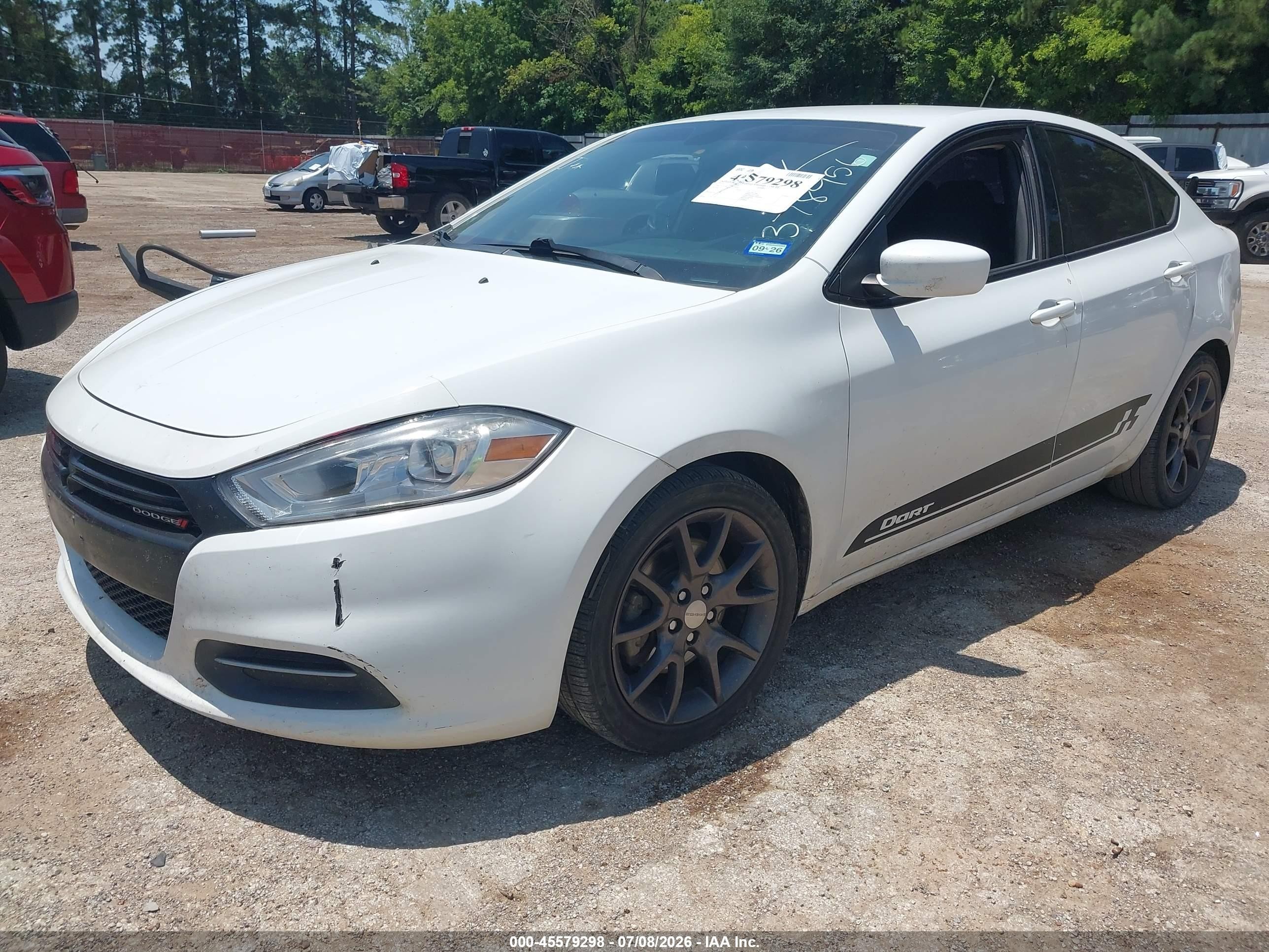 2015 Dodge Dart Se White vin: 1C3CDFAA8FD378956