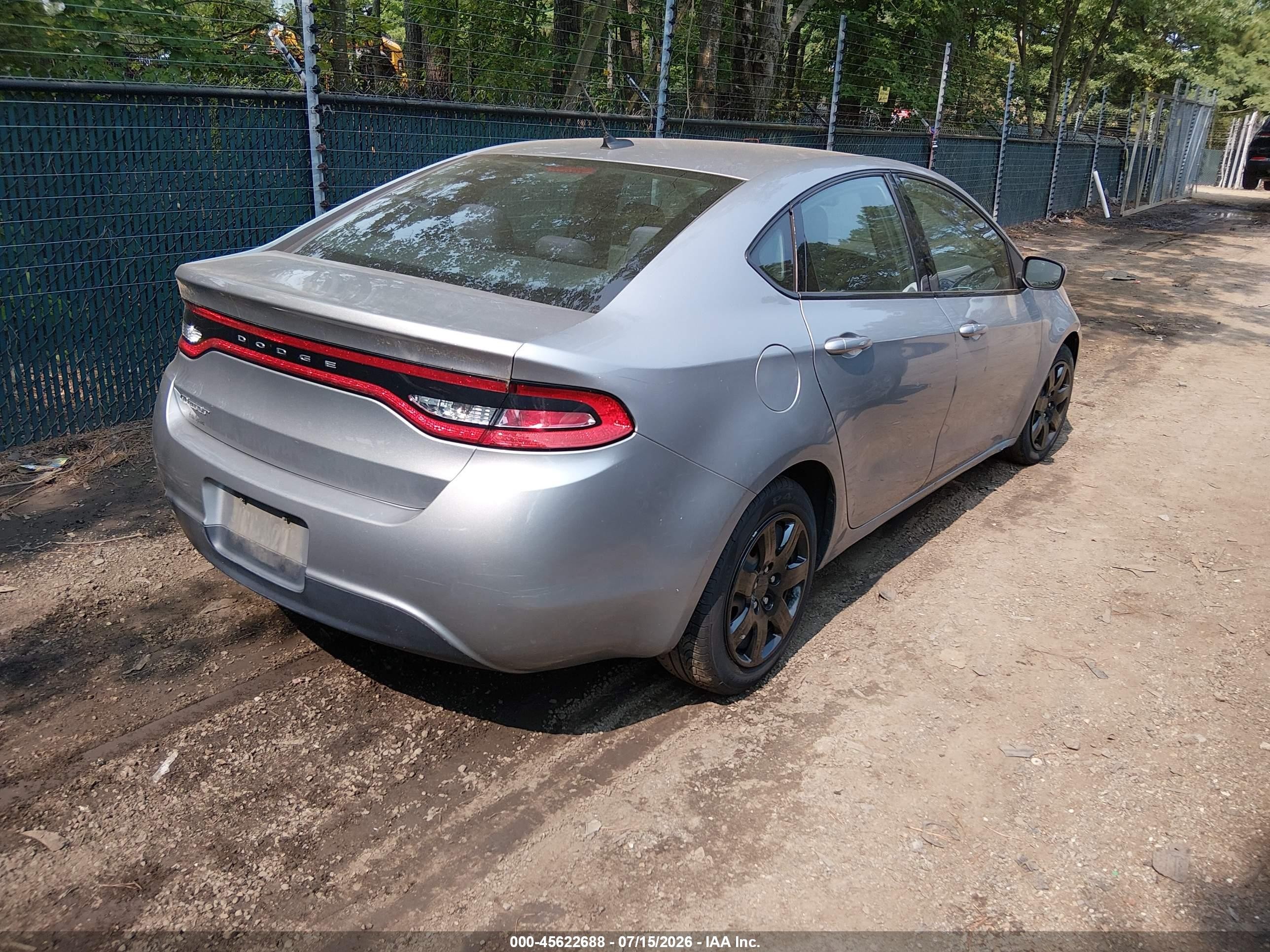 2015 Dodge Dart Se Silver vin: 1C3CDFAA9FD440073